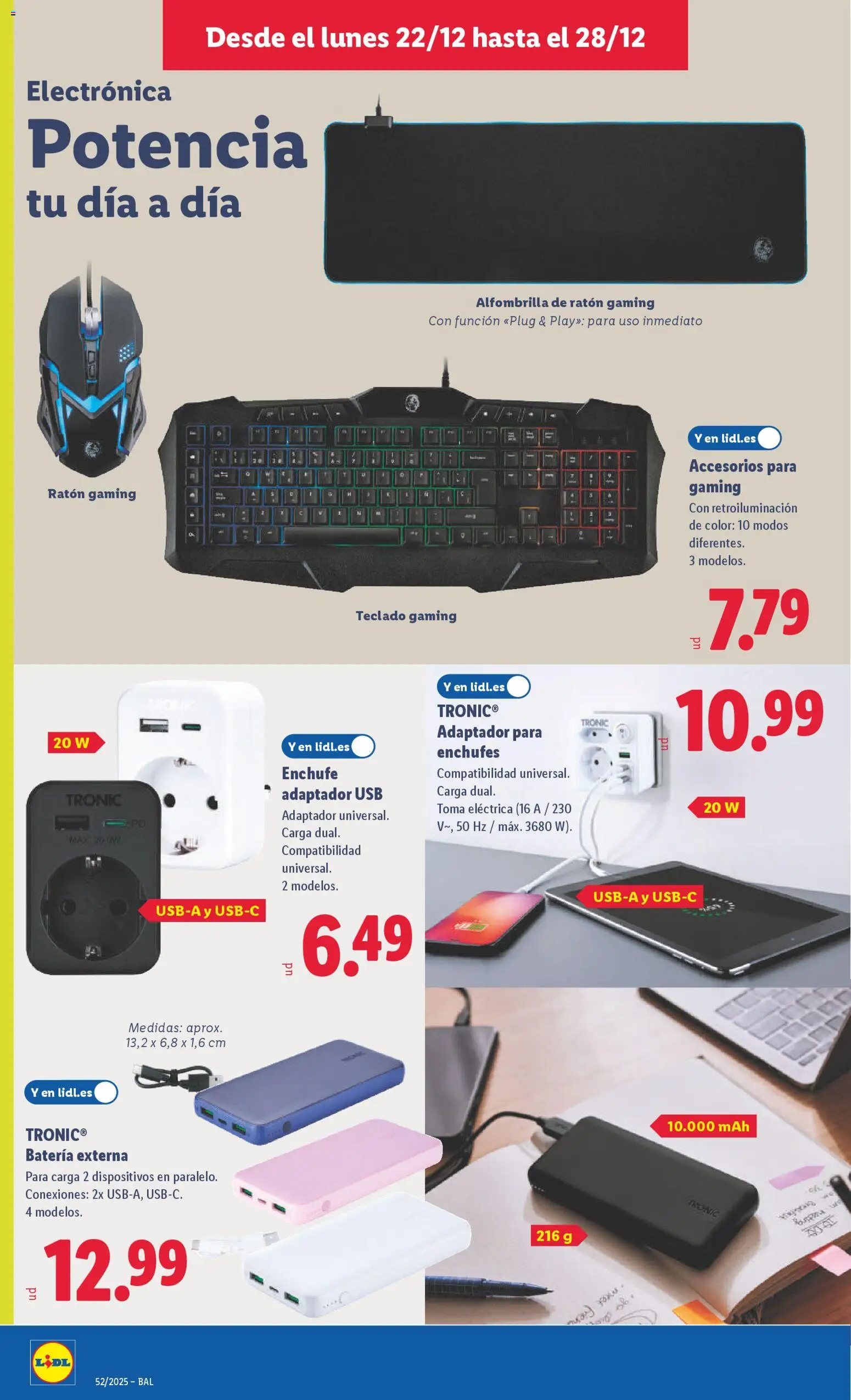 Lidl folleto de bazar │ válido desde el 22.12.2025 | Página: 16 | Productos: Ratón gaming, Teclado gaming, Mouse, Teclado