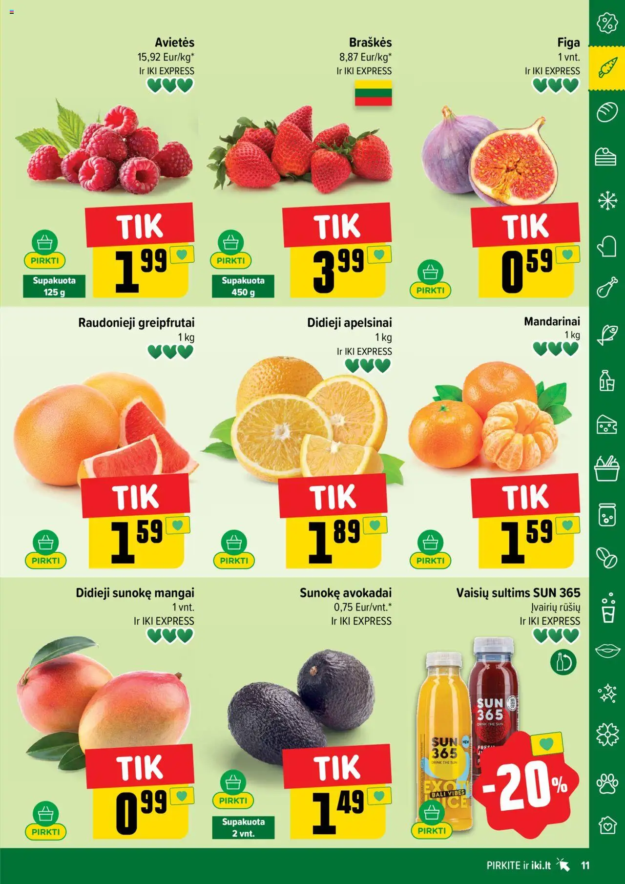 IKI leidinys│galioja nuo 18.08.2025 | Puslapis: 11 | Prekių: Avokadai, Apelsinai, Braškės, Mandarinai
