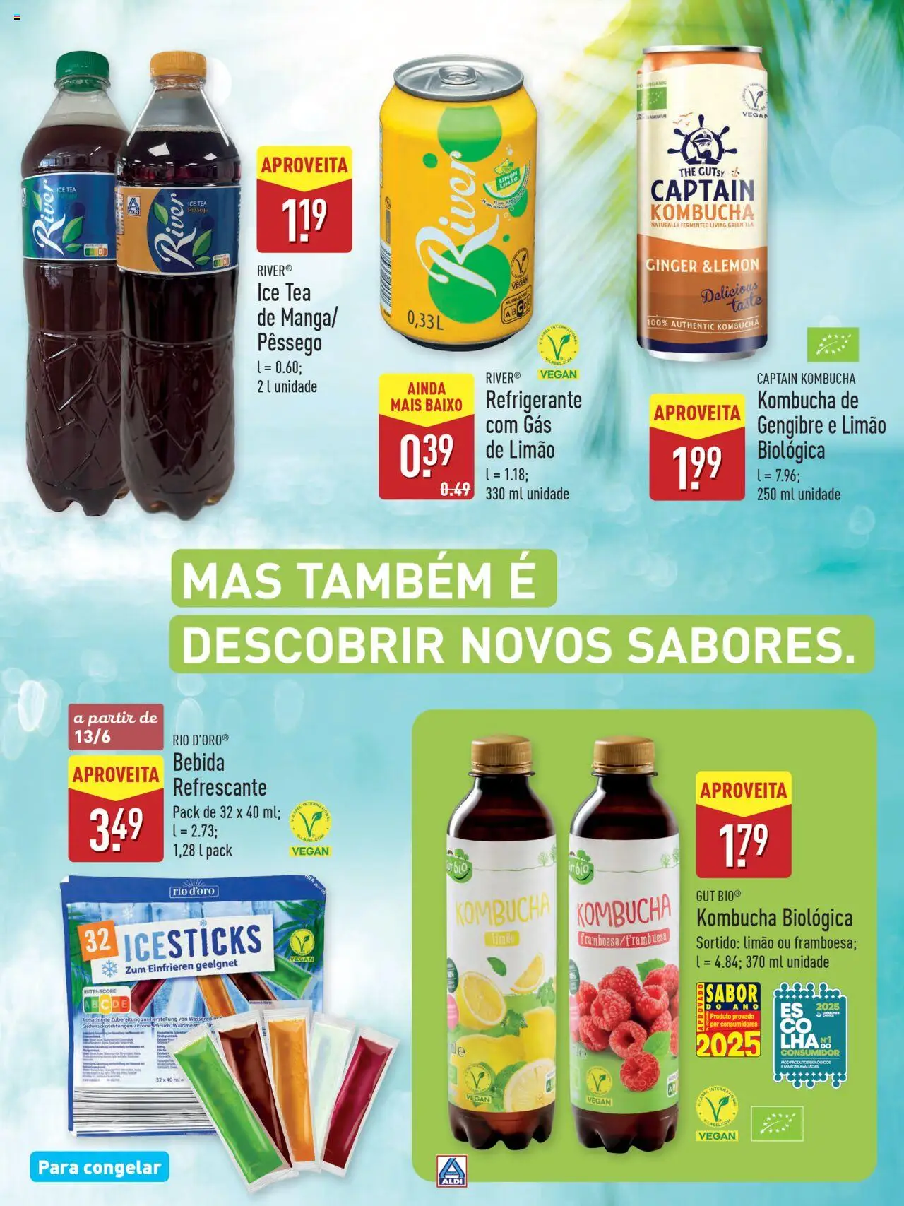 Aldi Especial Verão  │ válido de 09.06.2025 | Página: 19 | Produtos: Refrigerante, Kombucha, Bebida, Soda