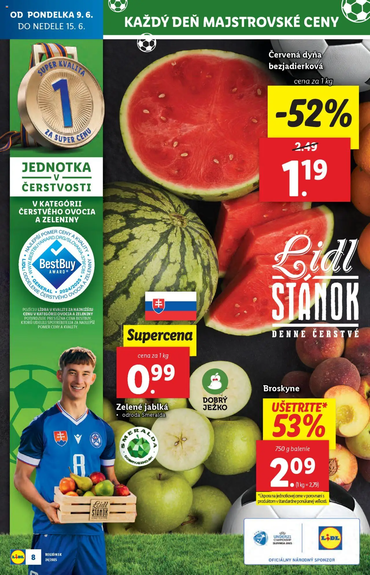 Lidl leták │ platný od 09.06.2025 | Strana: 10 | Produkty: Jablká, Broskyne