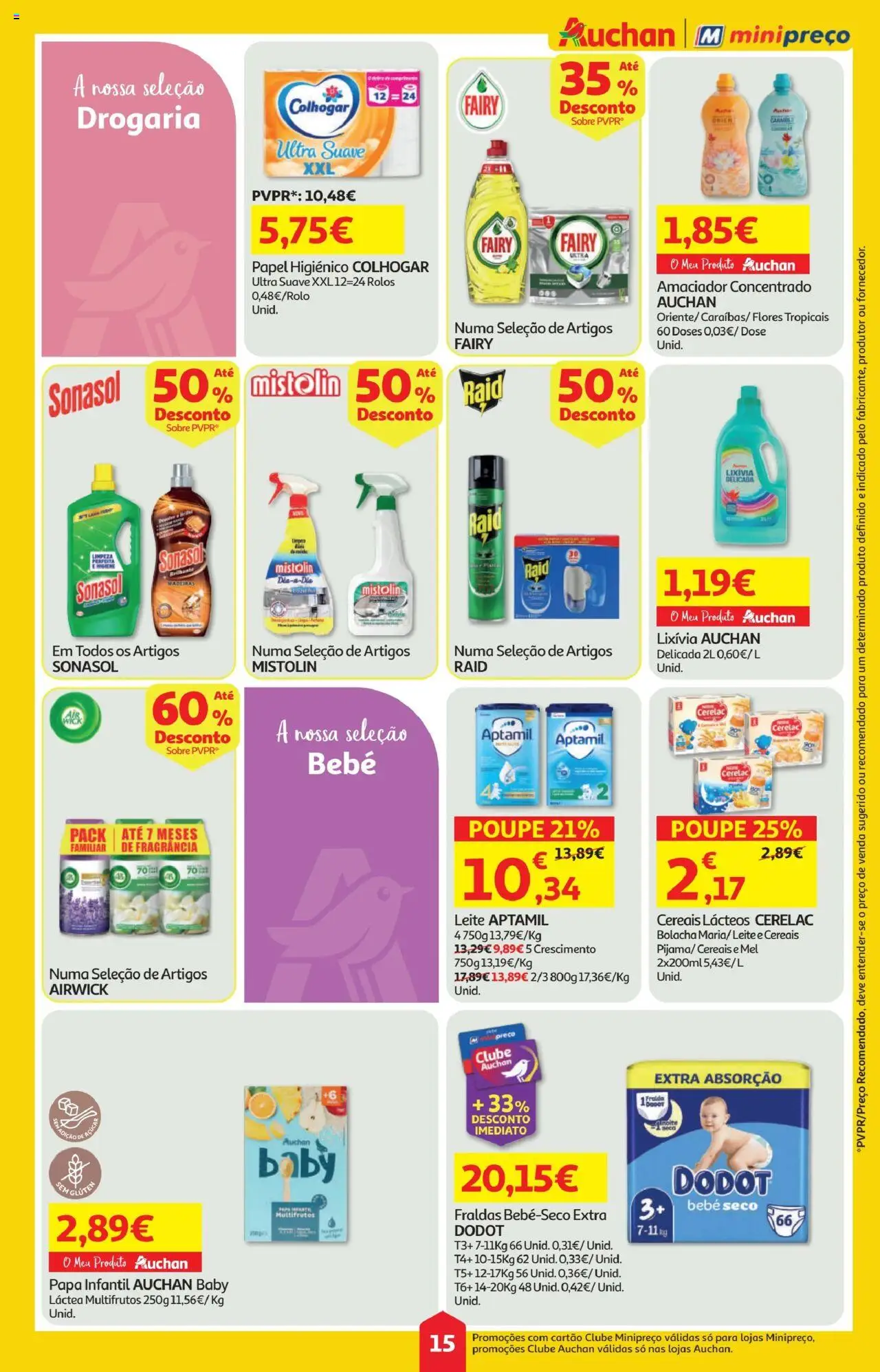 Minipreço folheto │ válido de 07.08.2025 | Página: 16 | Produtos: Papel higiénico, Flores, Fraldas, Cereais