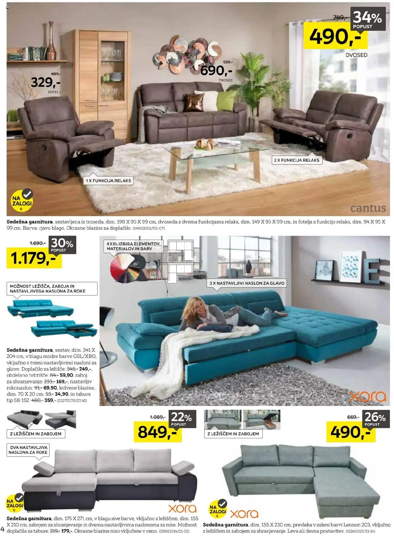 Novi XXXL Lesnina katalog ponudbe – veljaven od 15.09.2025 | Stran: 4 | Izdelki: Ležišče, Tabure, Zaboj, Barva
