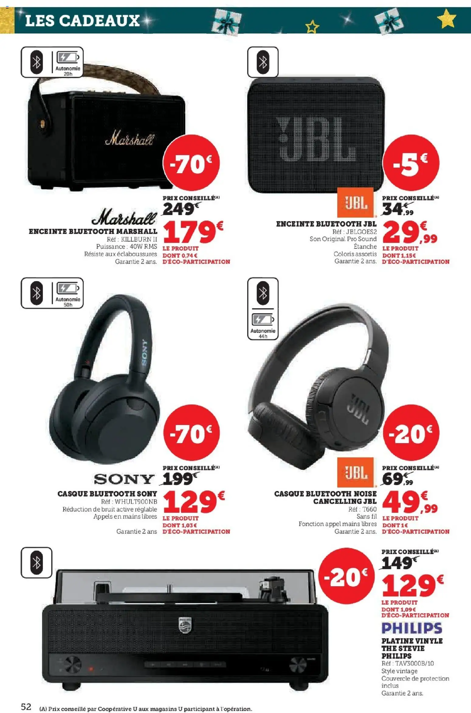 {H1} | Page: 52 | Produits: Enceinte, Enceinte bluetooth, Thé, Casque