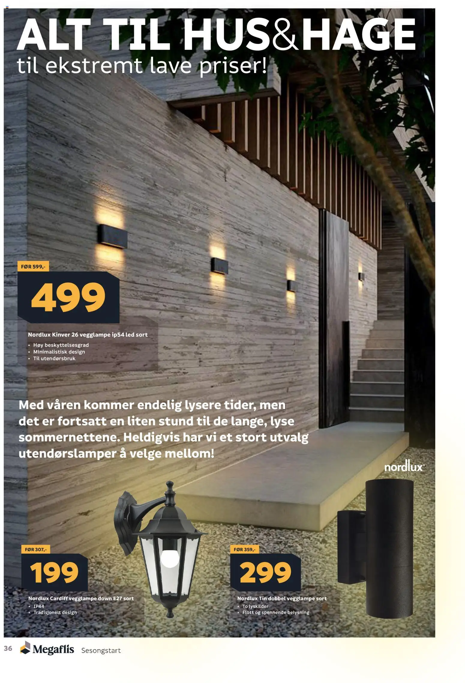 {H1} | Side: 36 | Produkter: Vegglampe