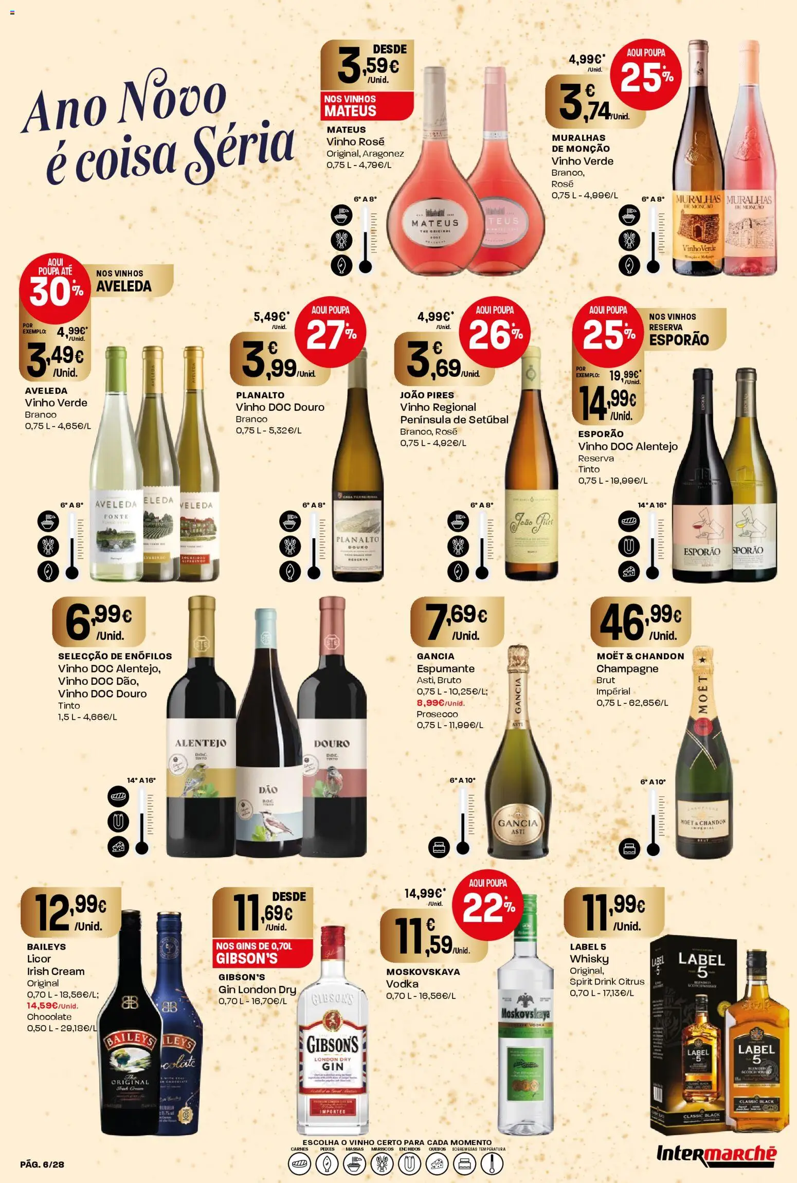 Intermarché Folheto Contact │ válido de 26.12.2025 | Página: 6 | Produtos: Whisky, Licor, Champagne, Vodka