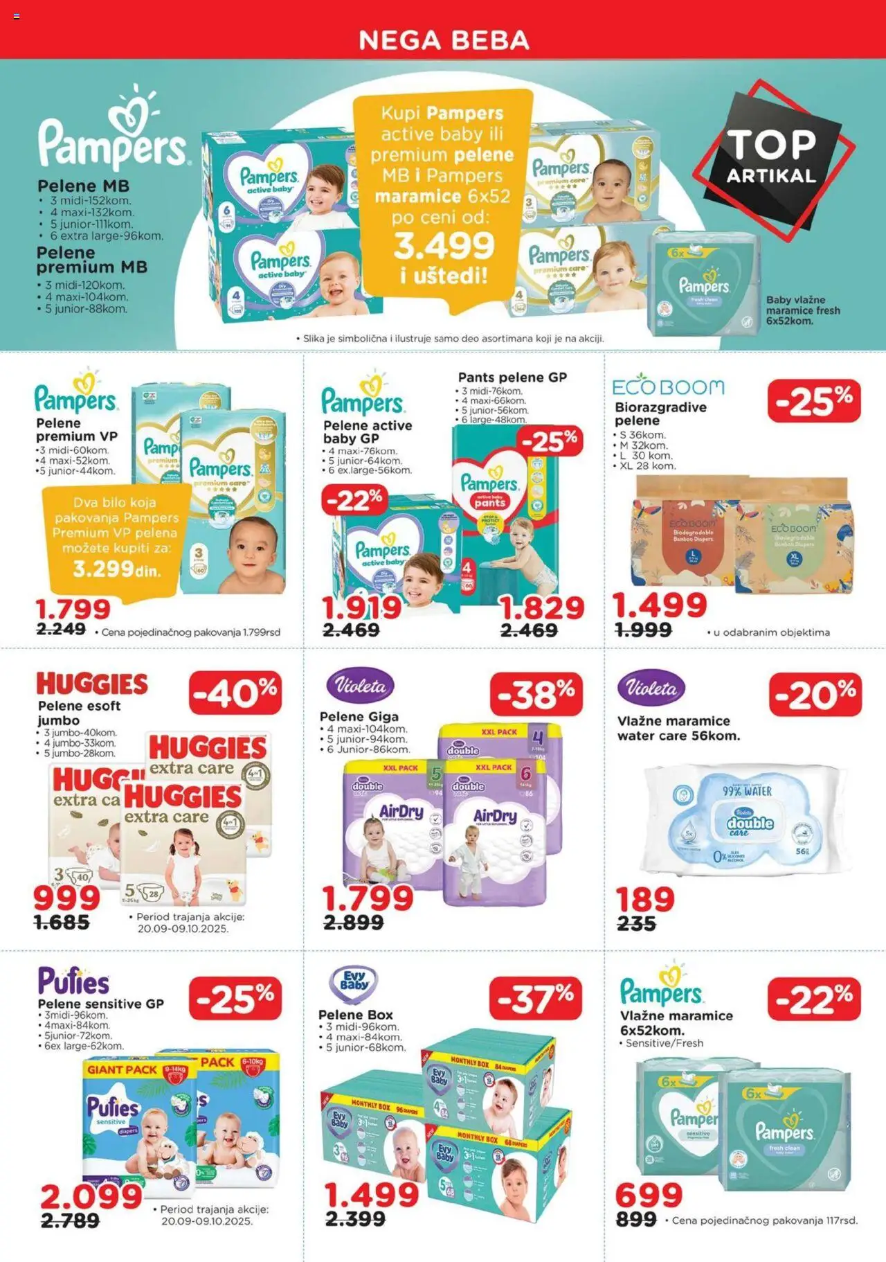 Aksa katalog - važi od 19.09.2025 | Strana: 8 | Proizvode: Pampers, Vlažne maramice, Pelene