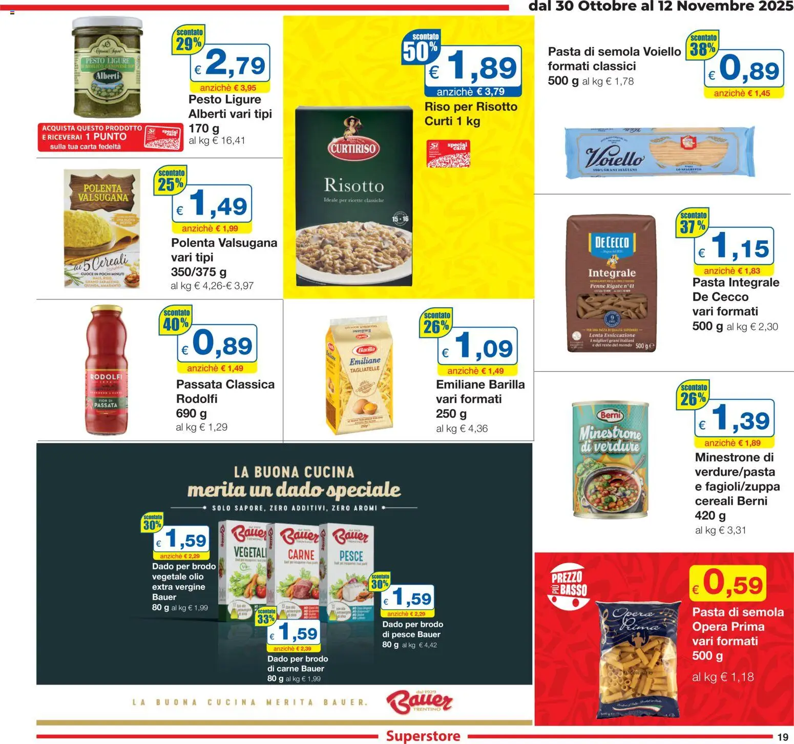 Volantino Sì con Te del 30.10.2025 | Pagina: 19 | Prodotti: Riso, Tagliatelle, Verdure, Pasta