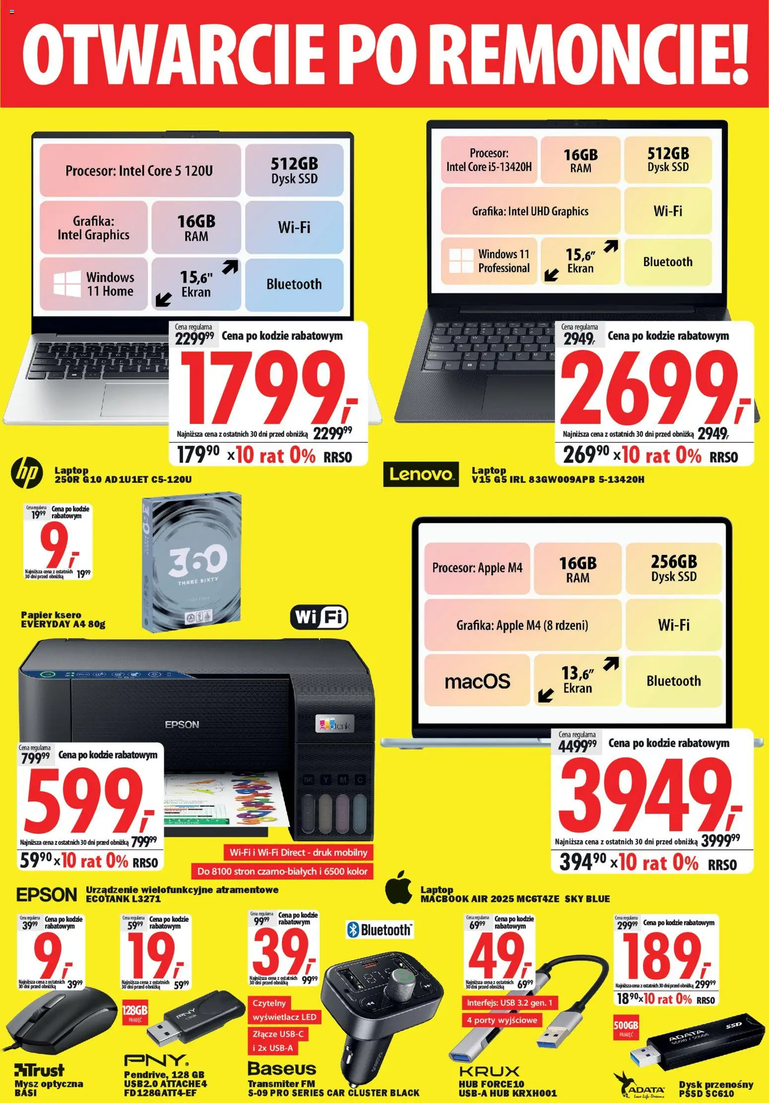 Mediaexpert promocje - Otwarcie po remoncie Szczecin od 09.04.2026 | Strona: 5 | Produkty: Laptop, Mysz, Dysk, USB