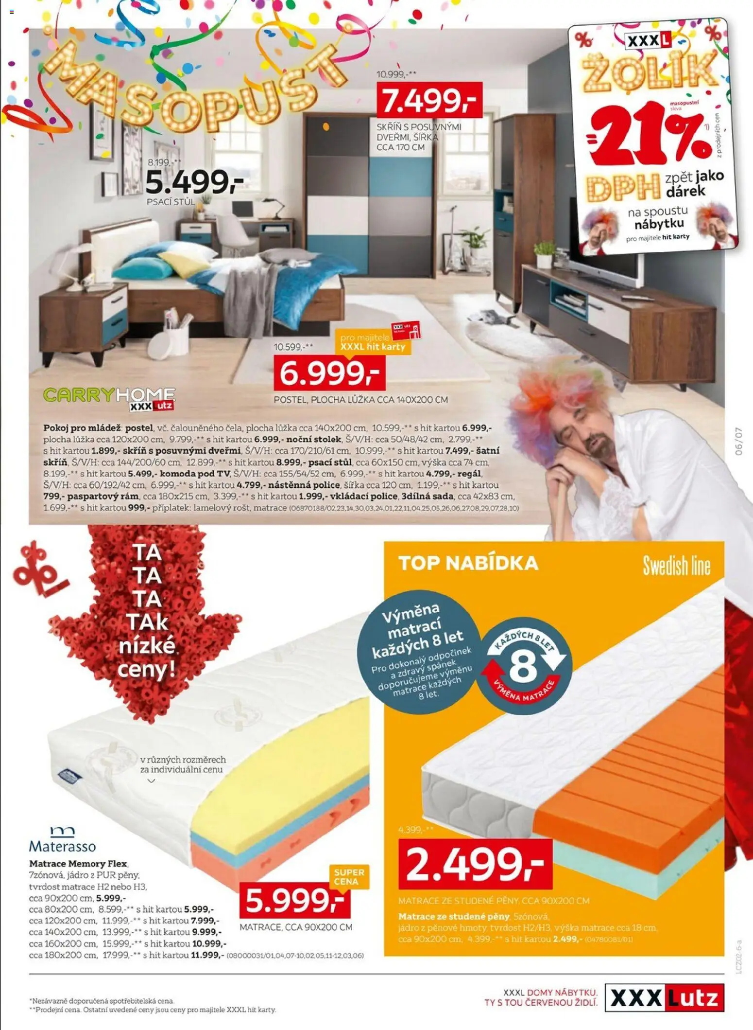 XXXLutz leták - DPH zpět jako dárek od 02.02.2026 | Strana: 7 | Produkty: Matrace, Komoda, Stůl, Psací stůl