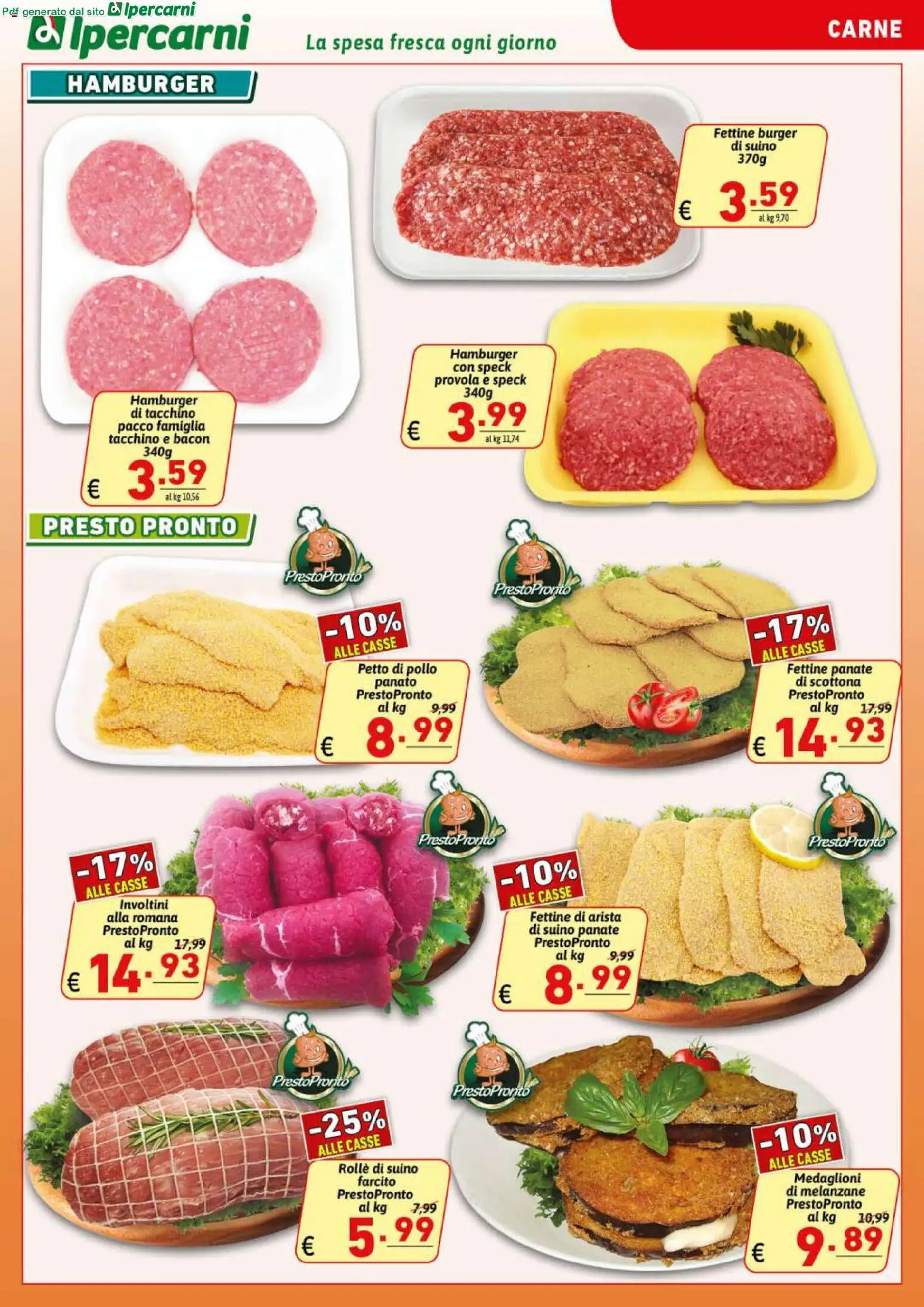 Volantino Ipercarni del 17.04.2026 | Pagina: 3 | Prodotti: Petto di Pollo, Suino, Melanzane, Hamburger