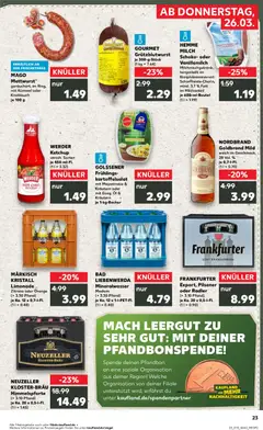 FRANKFURTER Export, Pilsener oder Radler, (+ 3.10 Pfand) je Ka. 20 x 0,5-I-FI. ab 26.03.2026 gültig | Seite: 23 | Produkte: Bad, Limonade, Mayonnaise, Zitrone