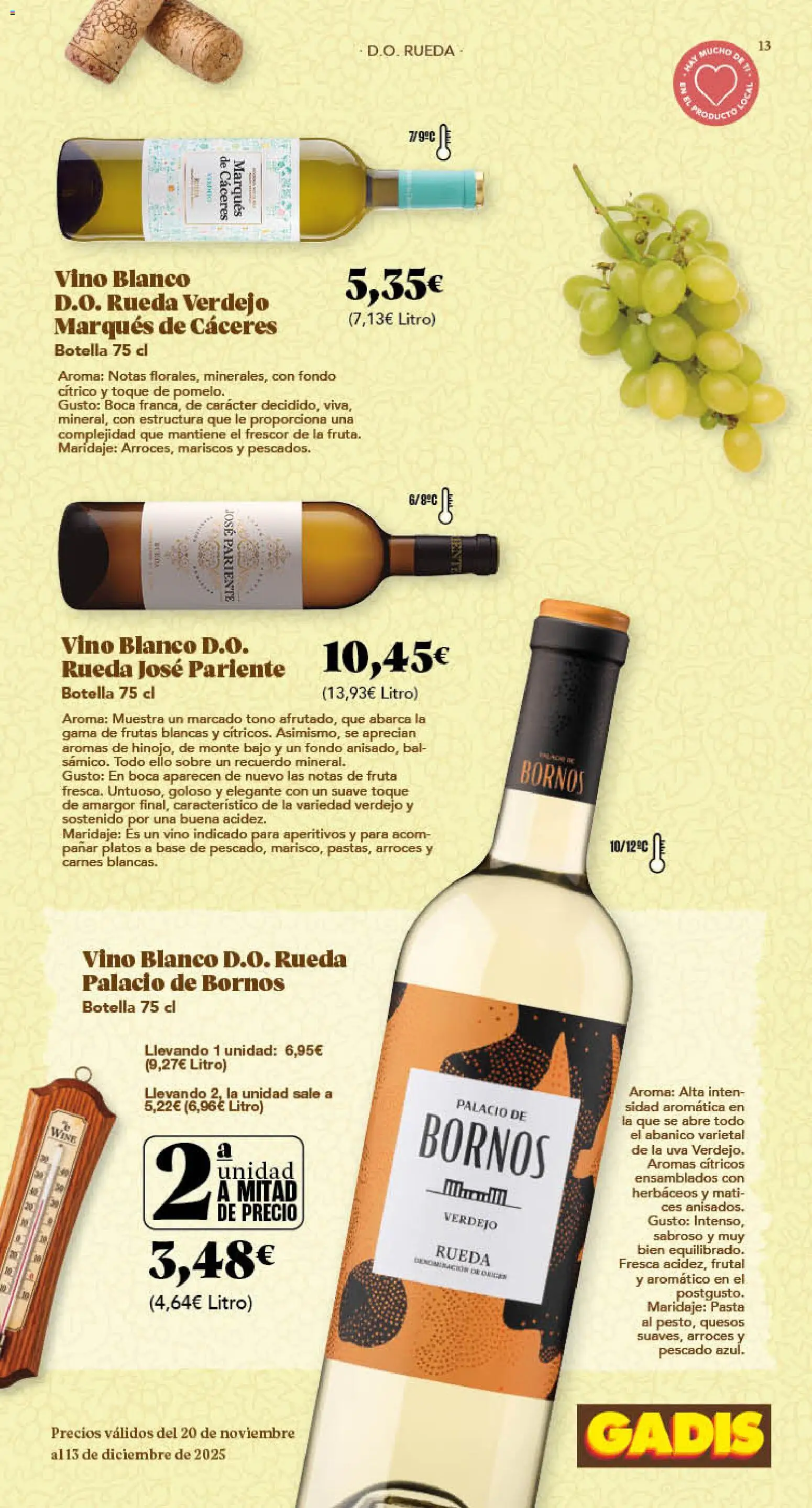 Gadis - folleto │ válido desde el 20.11.2025 | Página: 13 | Productos: Vino, Pescado, Pasta