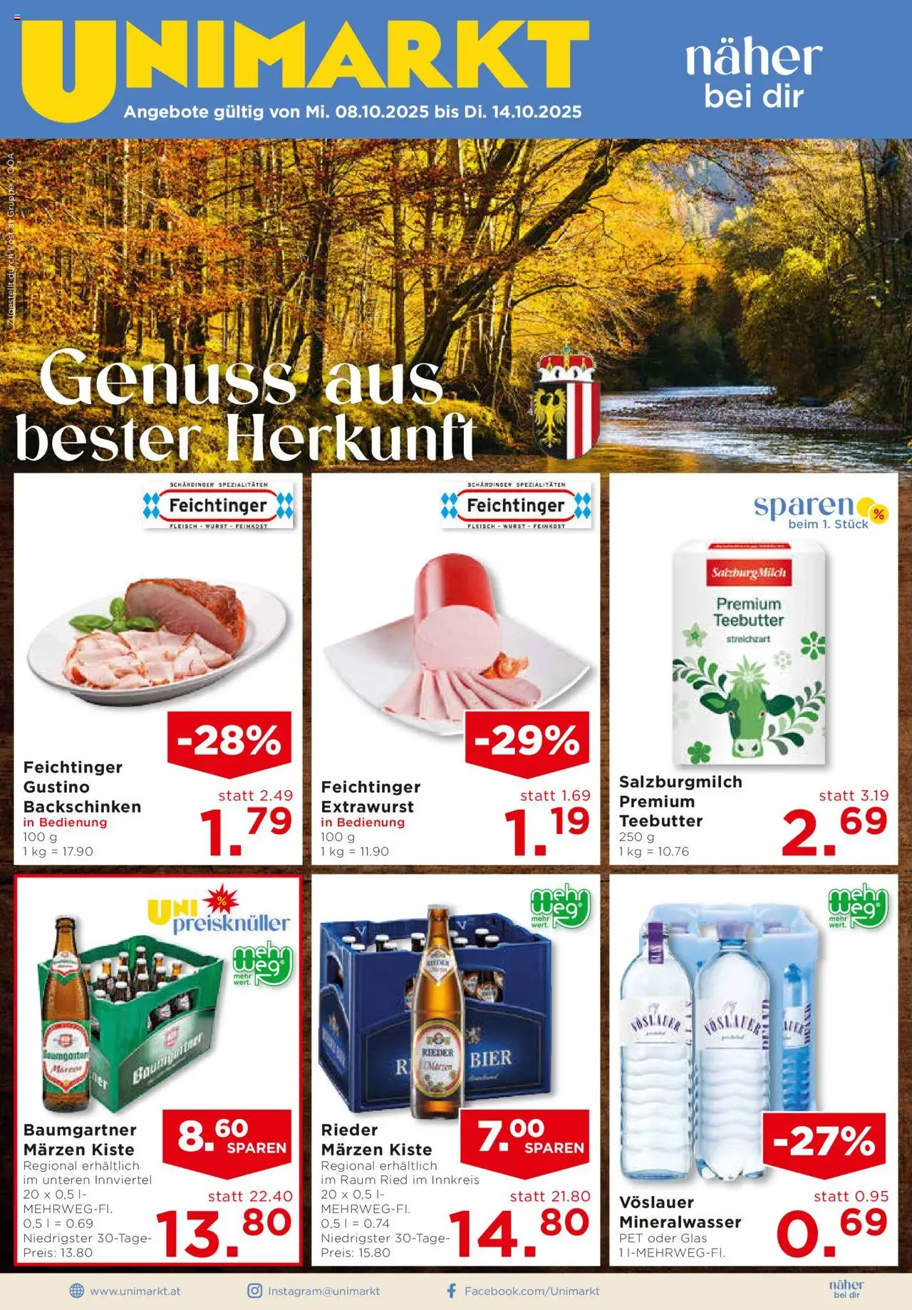 Unimarkt Flugblatt gültig ab 08.10.2025 | Seite: 3 | Produkte: Wurst, Bier