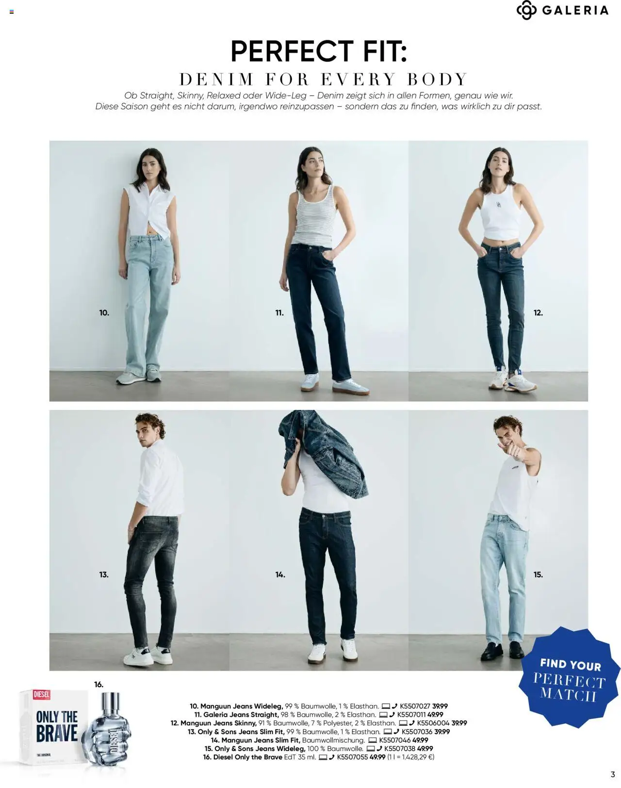 Galeria Karstadt Kaufhof Exklusiver Online-Prospekt - gültig ab dem 03.09.2025 | Seite: 3 | Produkte: Jeans