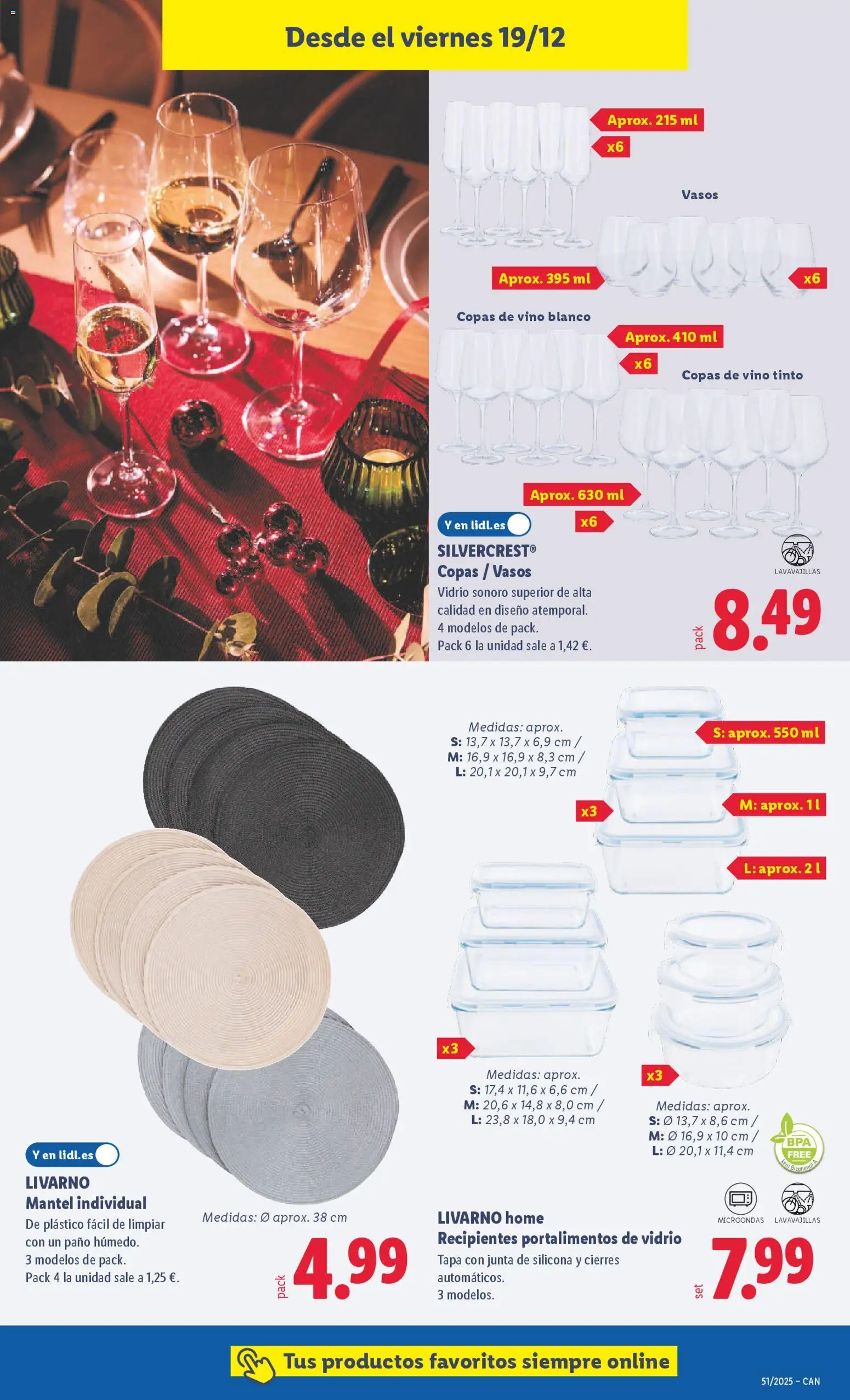 Lidl - Canarias │ válido desde el 15.12.2025 | Página: 31 | Productos: Mantel, Vino, Vasos, Lavavajillas