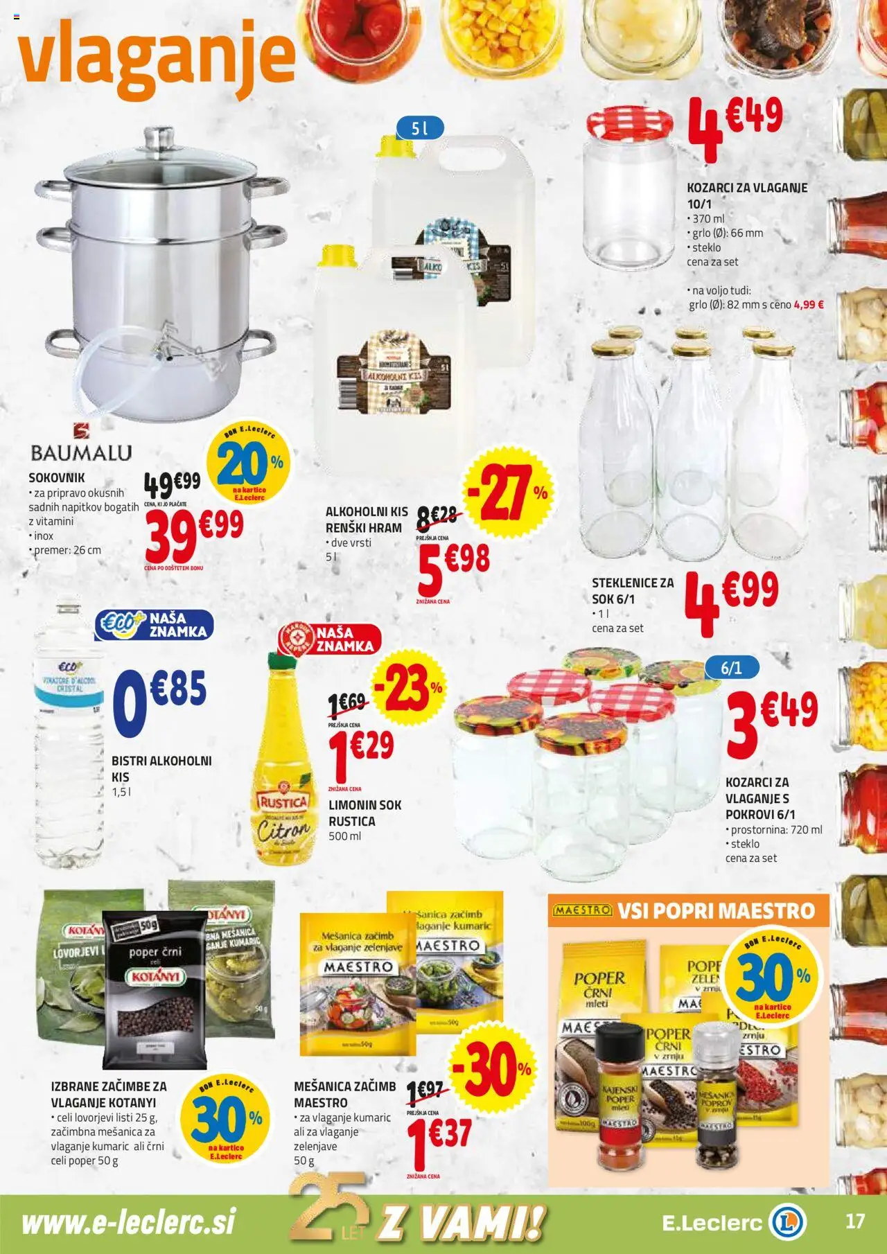 E.leclerc katalog │ velja od 06.08.2025 | Stran: 17 | Izdelki: Kis, Sok, Zacimbe, Poper
