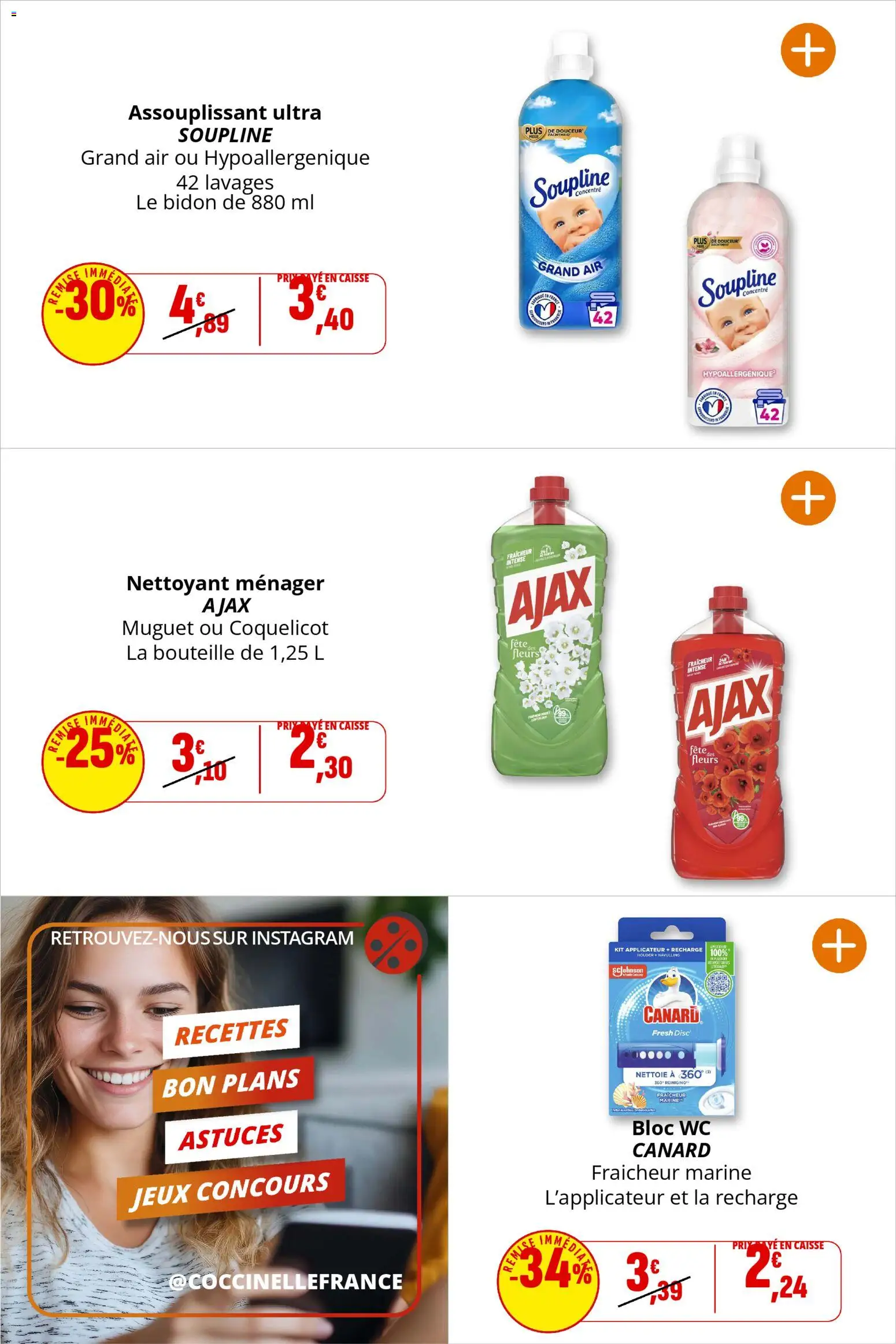 {H1} | Page: 43 | Produits: Soupline, bloc WC, Jeux, Muguet