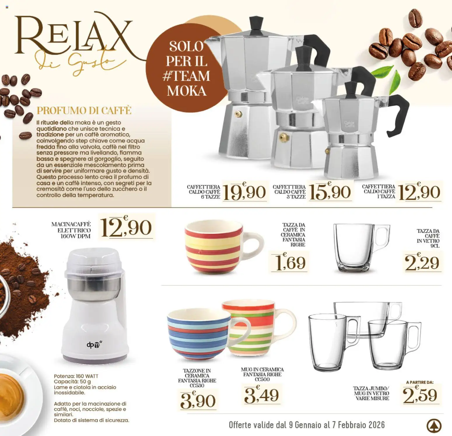 Volantino Interspar del 16.01.2026 | Pagina: 14 | Prodotti: Caffè, Caffettiera, Acqua, Profumo
