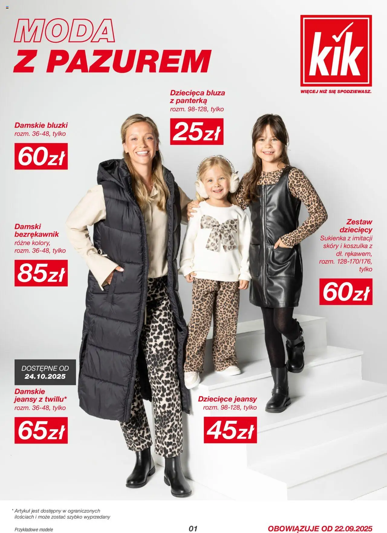 Kik Gazetka od 22.09.2025 | Strona: 1 | Produkty: Bezrękawnik, Sukienka