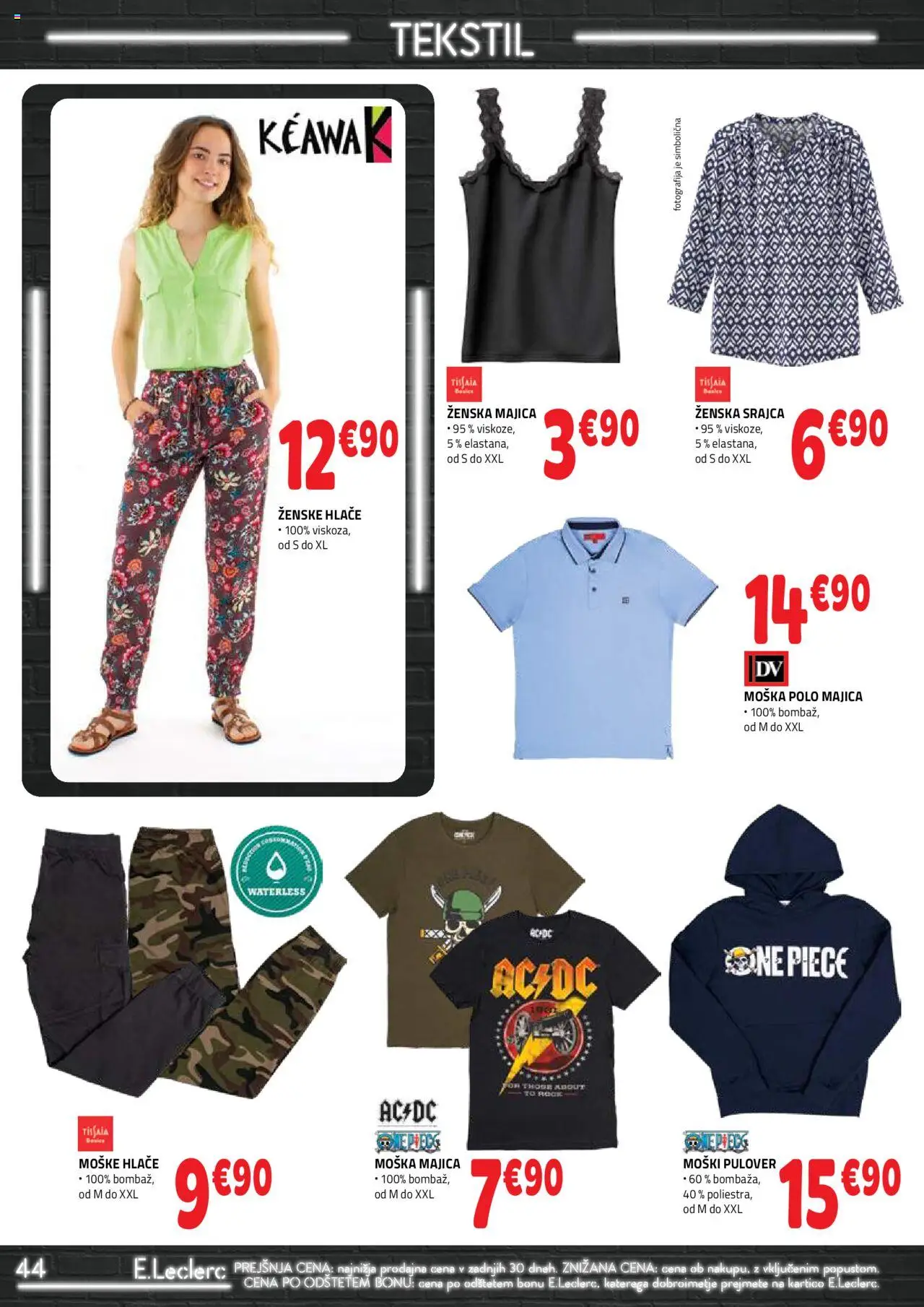 Novi E.leclerc katalog ponudbe – veljaven od 10.09.2025 | Stran: 44 | Izdelki: Srajca, Majica, Pulover, Hlace