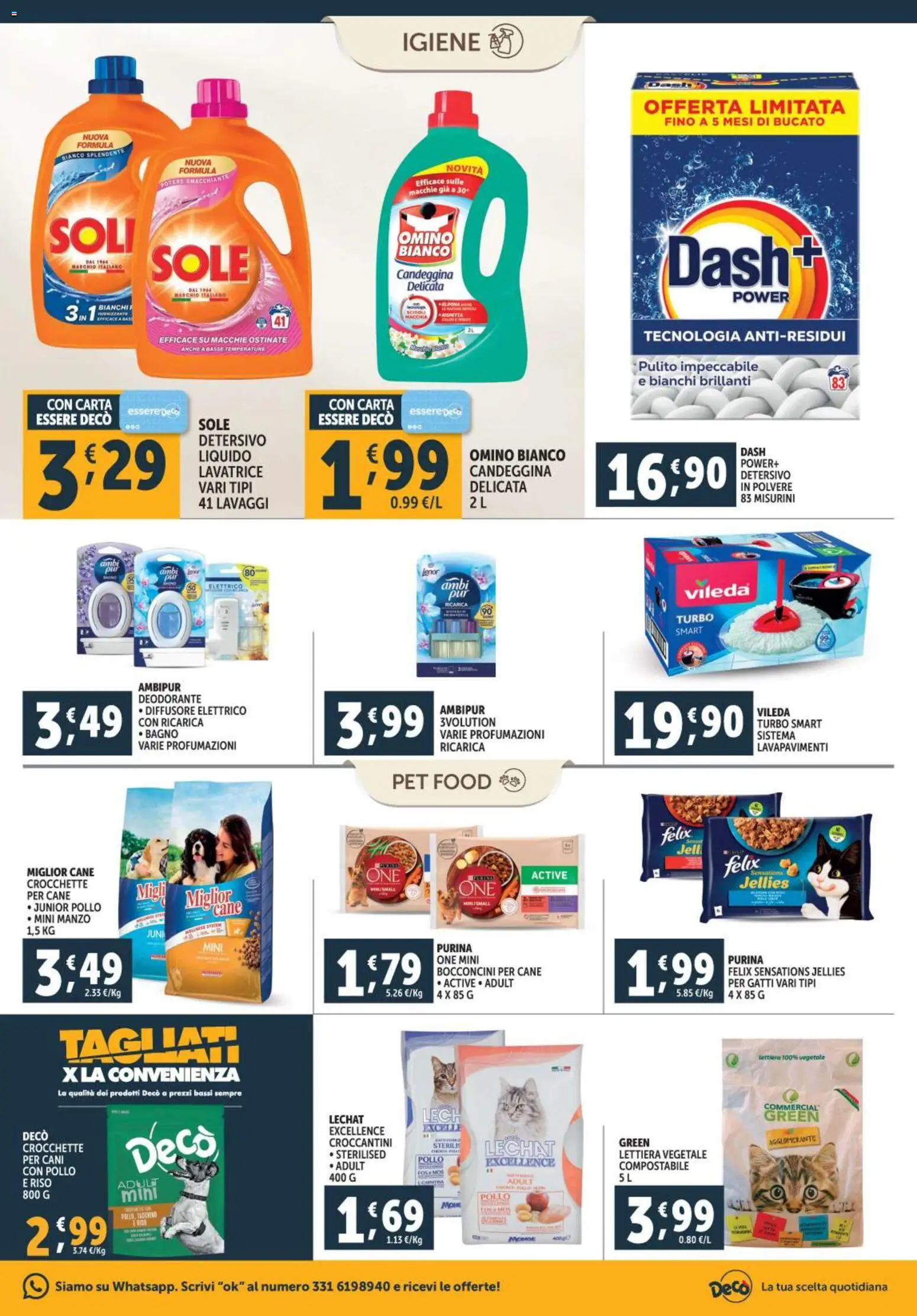 Volantino Decò del 28.10.2025 | Pagina: 19 | Prodotti: Deodorante, Pollo, Crocchette, Bagno