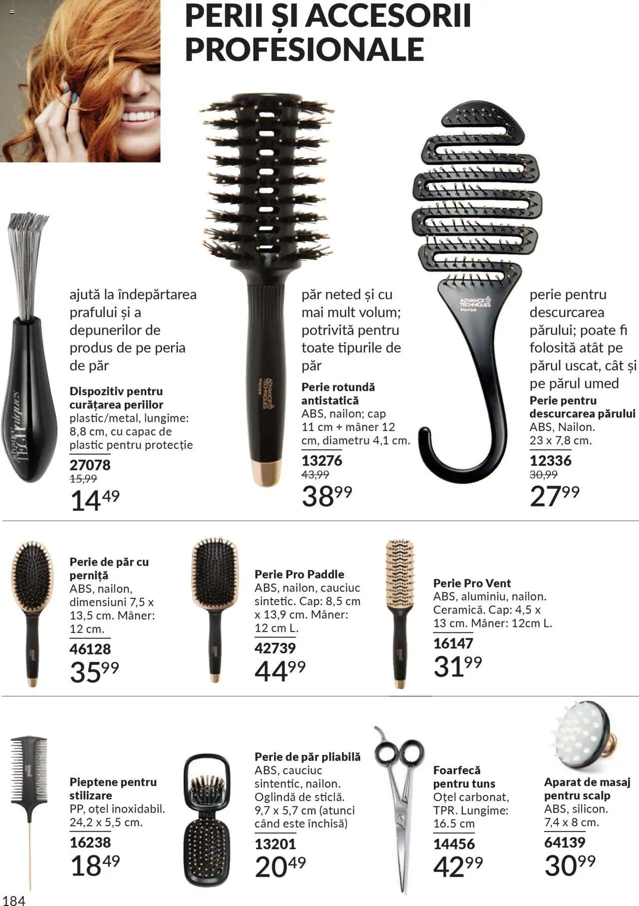Noul catalog Avon – valabil de la 01.10.2025 | Pagină: 186 | Produse: Perie de păr, Pieptene, Mâner, Oglindă