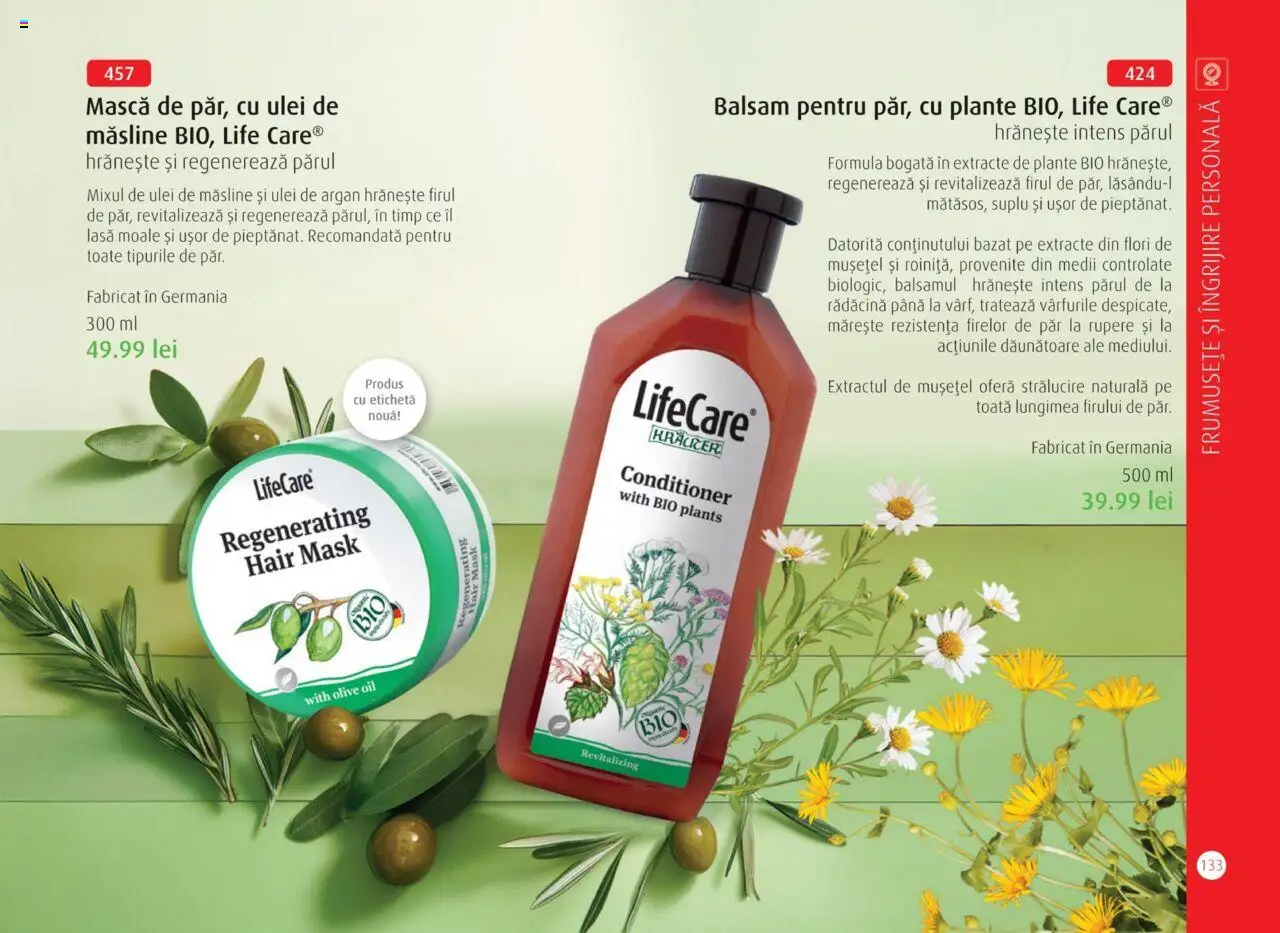 Noul catalog Life Care – valabil de la 01.04.2025 | Pagină: 135 | Produse: Şerit ödül, Măsline, Balsam, Ulei