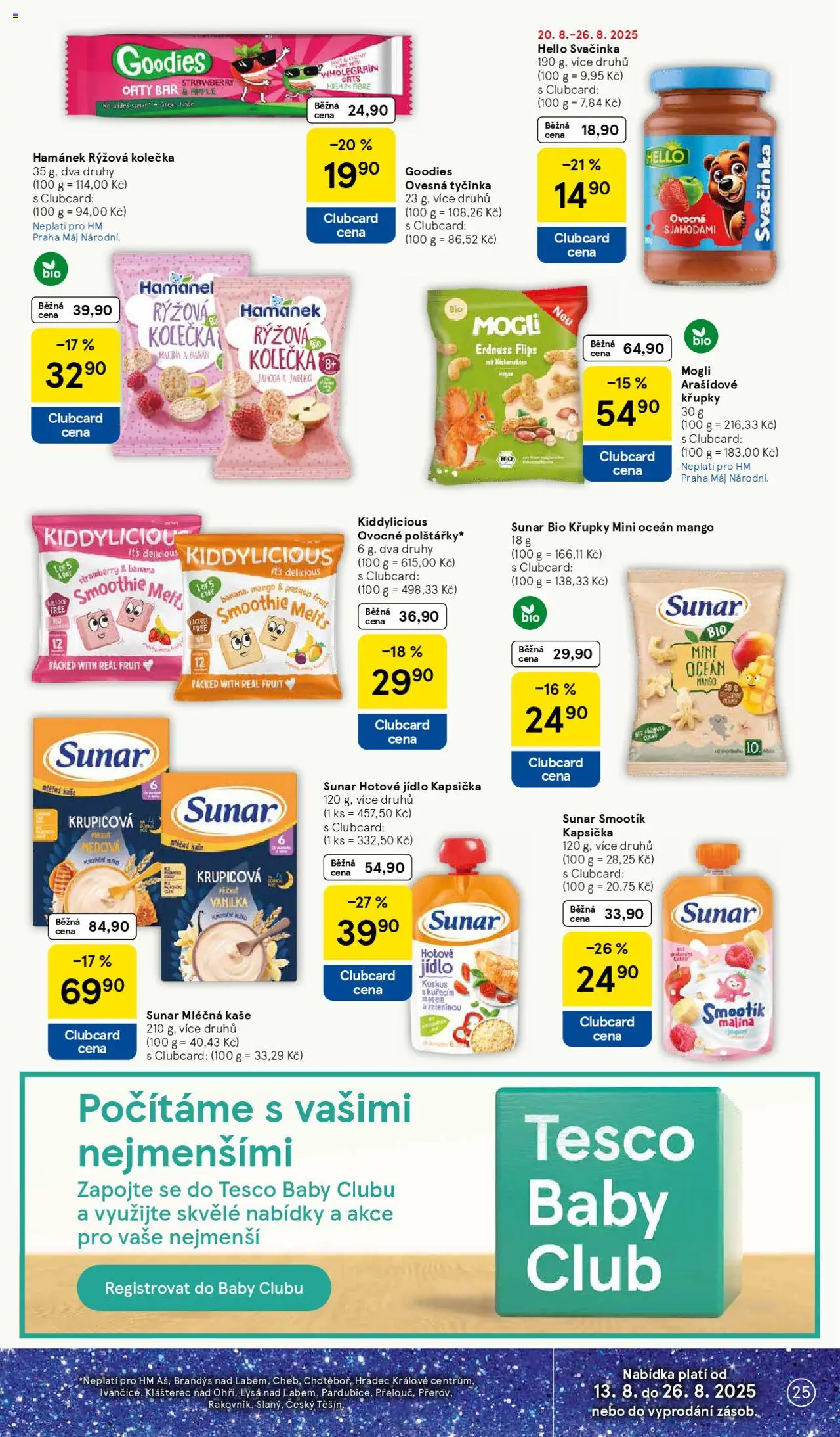 Tesco leták - Hypermarket od 20.08.2025 | Strana: 25 | Produkty: Mléčná kaše, Jogurt, Apple, Hamánek