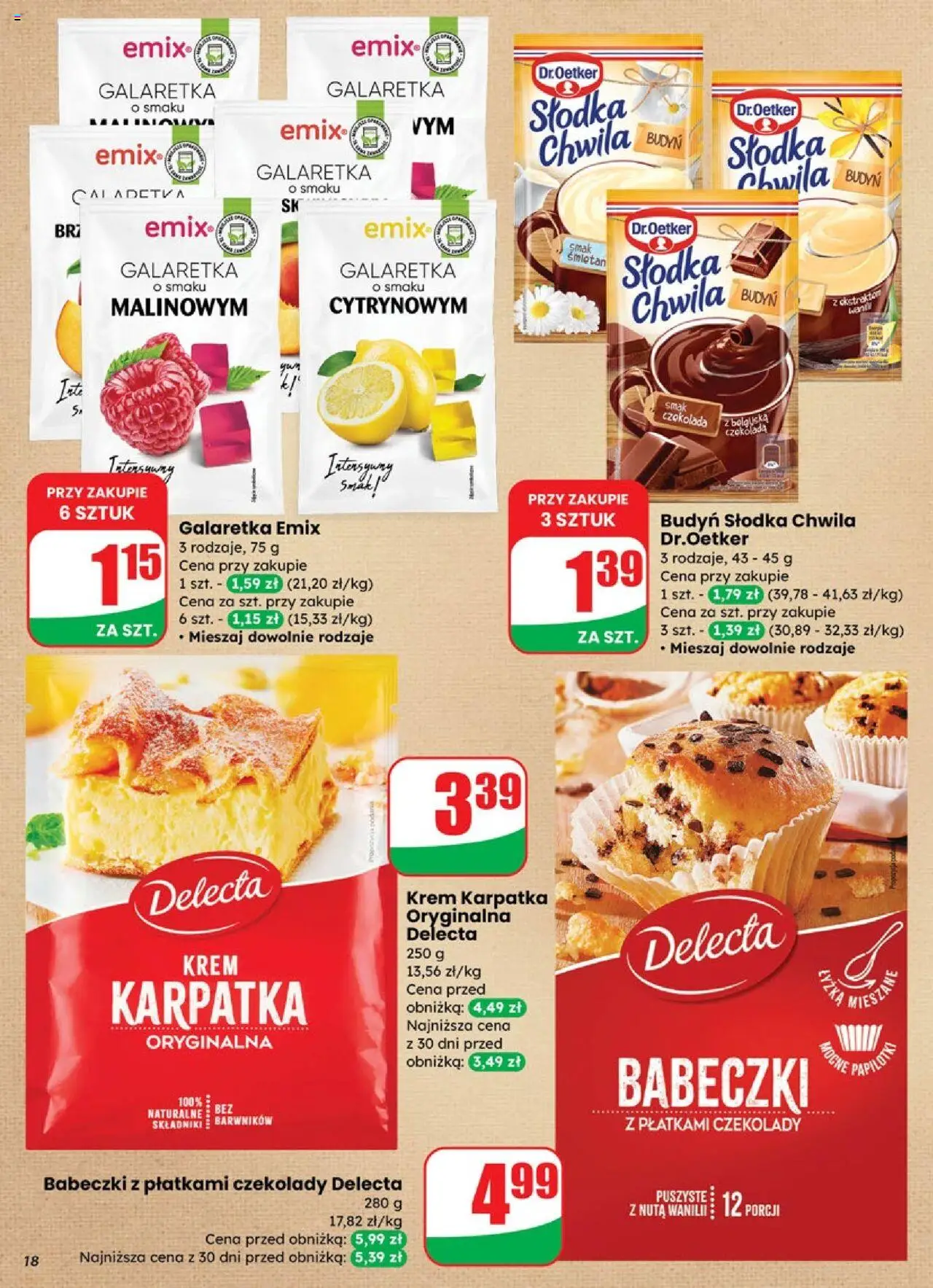 Dino Gazetka od 08.10.2025 | Strona: 18 | Produkty: Czekolady, Galaretka, Babeczki, Czekolada
