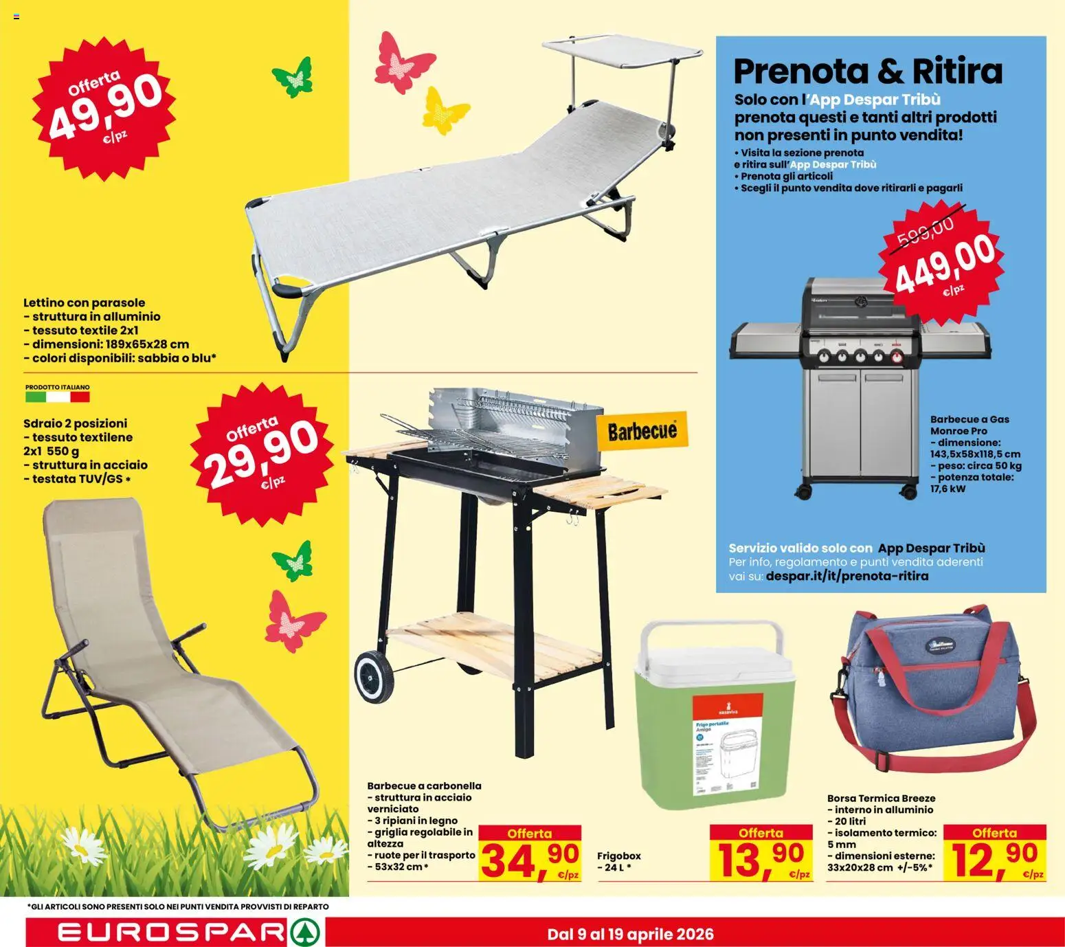 Volantino Despar del 09.04.2026 | Pagina: 18 | Prodotti: Barbecue a gas, Borsa, Alluminio, Griglia