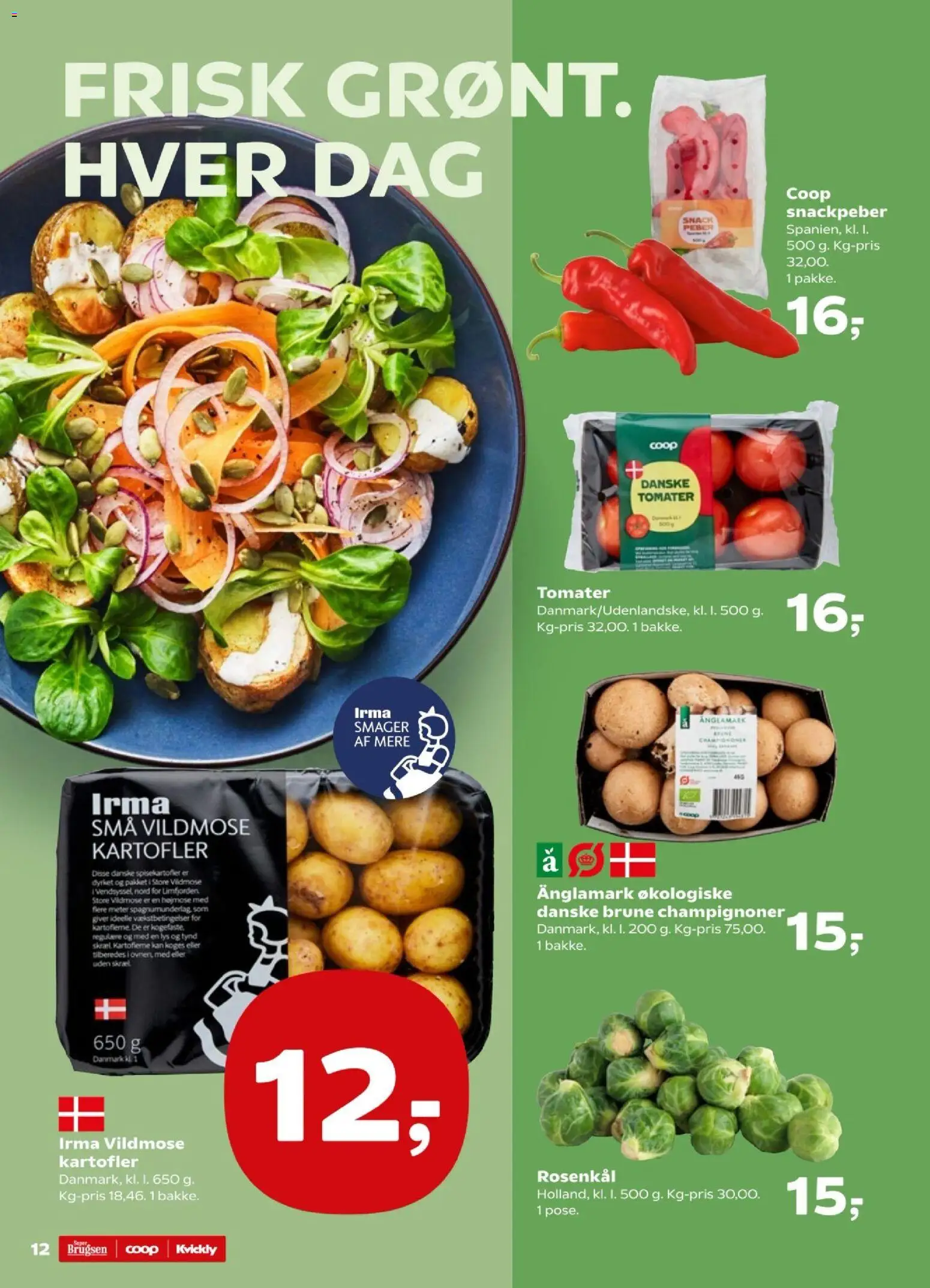 Kvickly tilbudsavis – gyldig fra 24.10.2025 | Side: 12 | Produkter: Snackpeber, Tomater, Peber, Søm