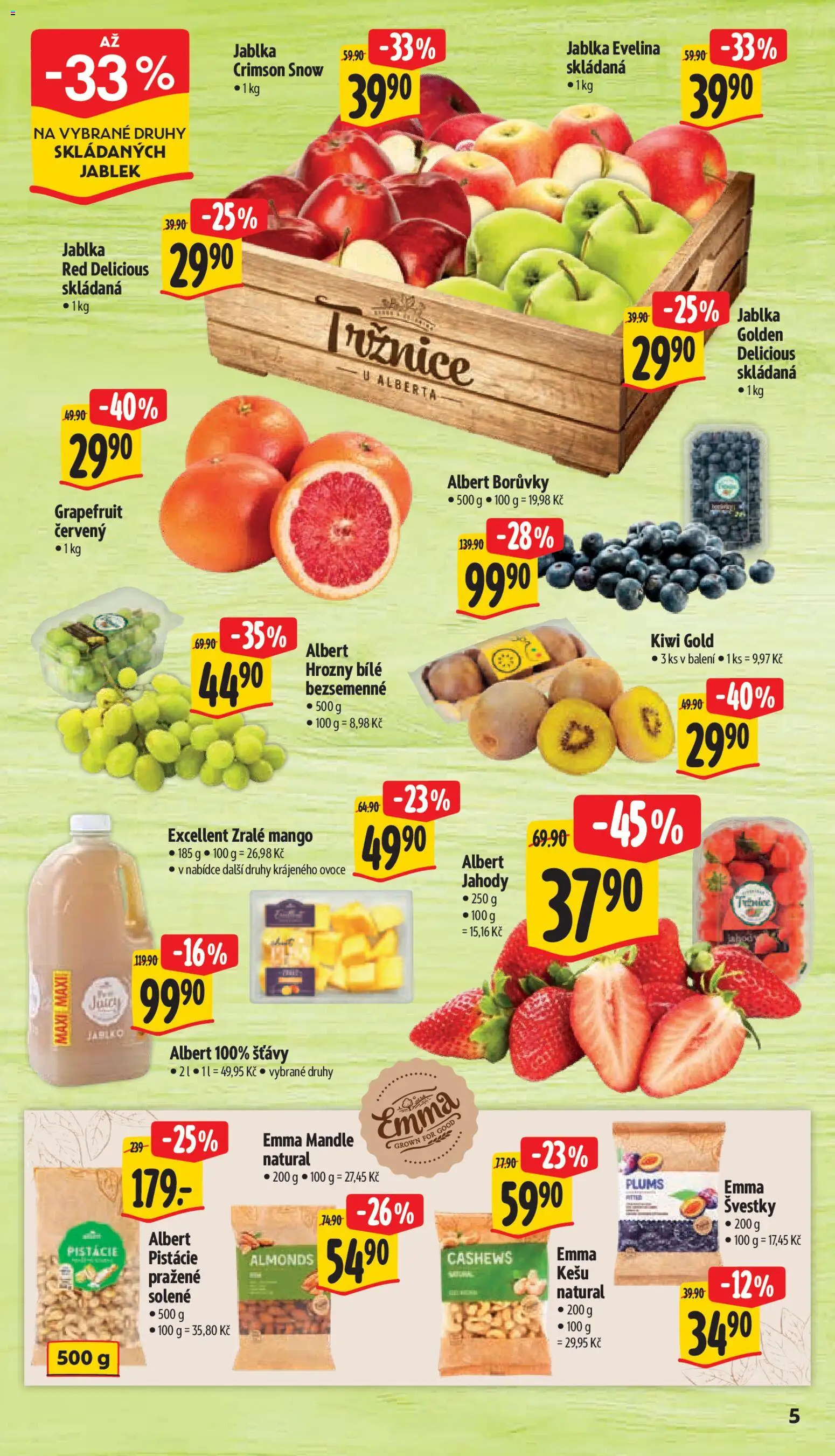 Albert leták - Supermarket od 28.01.2026 | Strana: 10 | Produkty: Mango, Jablka, Pistácie, Borůvky