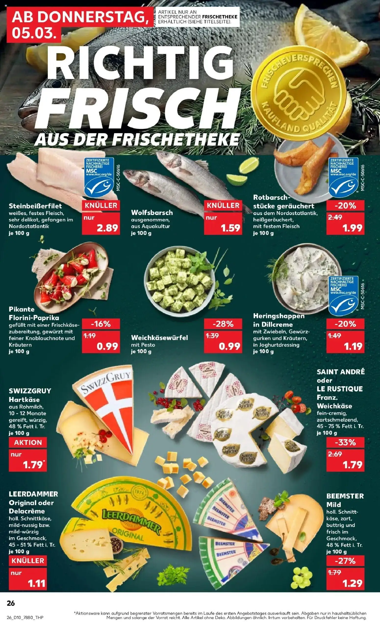 Kaufland Prospekt Schwentinental	 – gültig ab 05.03.2026 | Seite: 30 | Produkte: Leerdammer, Fleisch, Gurken, Frischkase