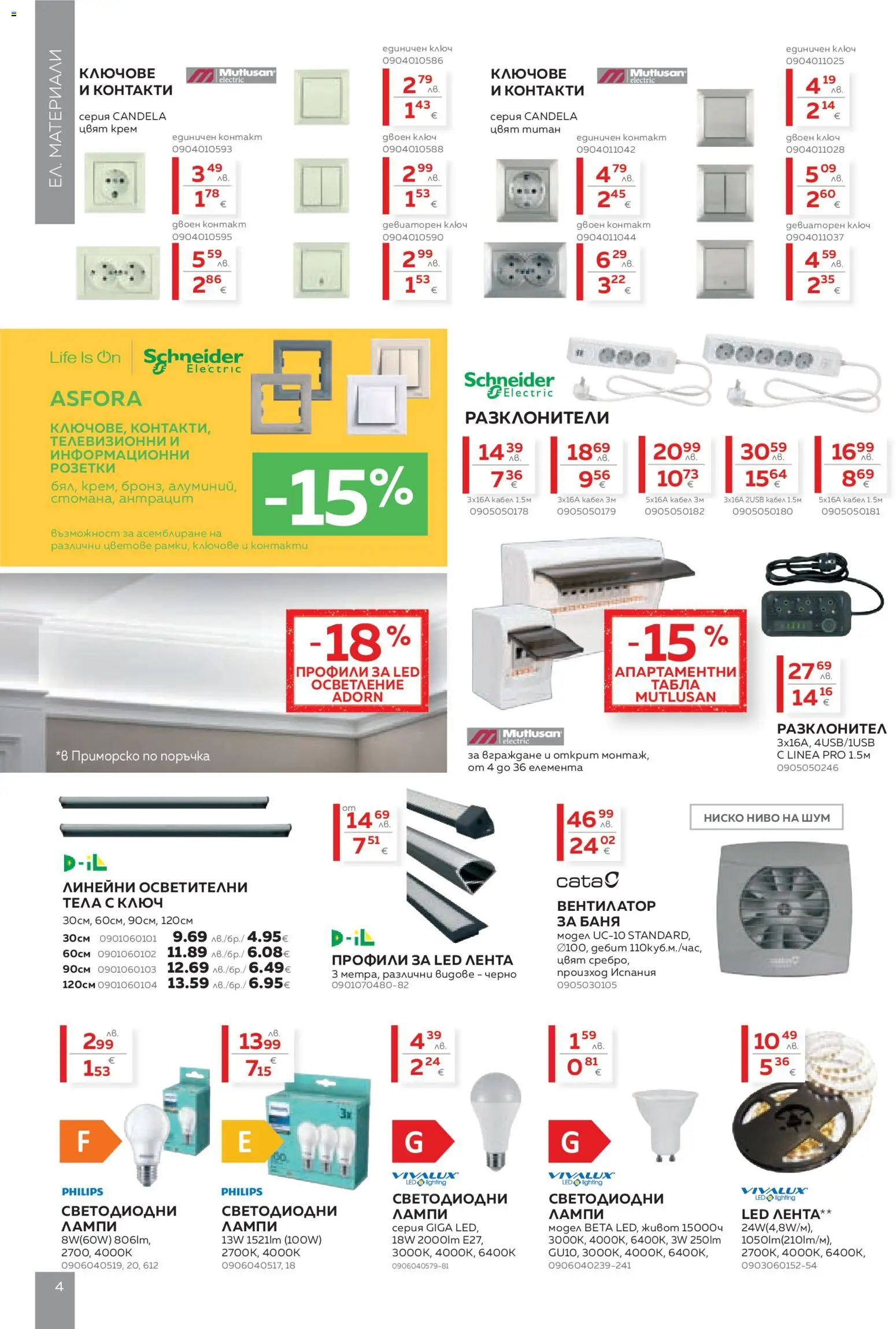 {H1} | Страница: 4 | Продукти: Крем, Ключове, Вентилатор, Баня