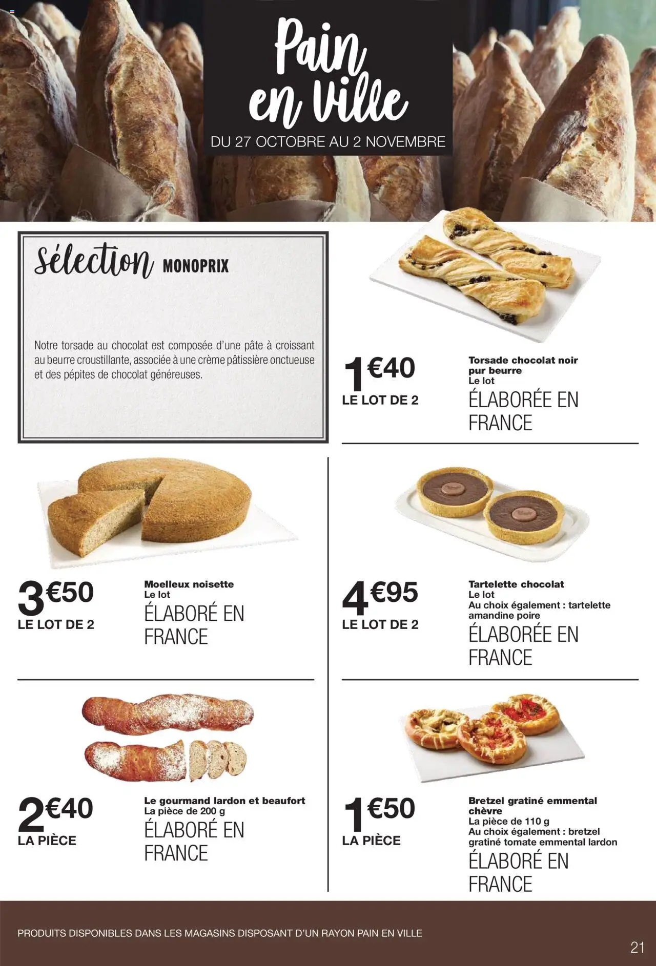 {H1} | Page: 21 | Produits: Beaufort, Pépites de chocolat, Pain, Crème