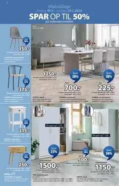 JYSK - Tilbudsavis gyldig fra 16.01.2026 | Side: 2 | Produkter: Sengebord, Stol, Skænk, Bænk