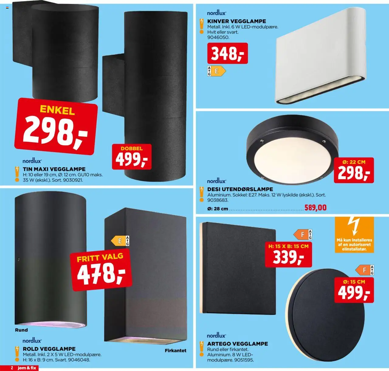  | Side: 2 | Produkter: Vegglampe