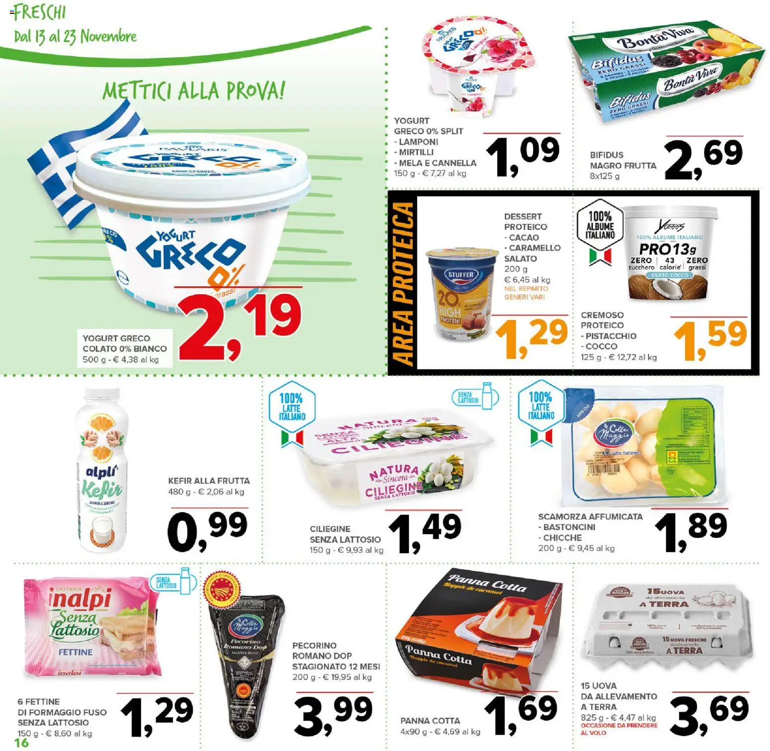 Volantino Todis del 13.11.2025 | Pagina: 16 | Prodotti: Yogurt, Uova, Cocco, Terra