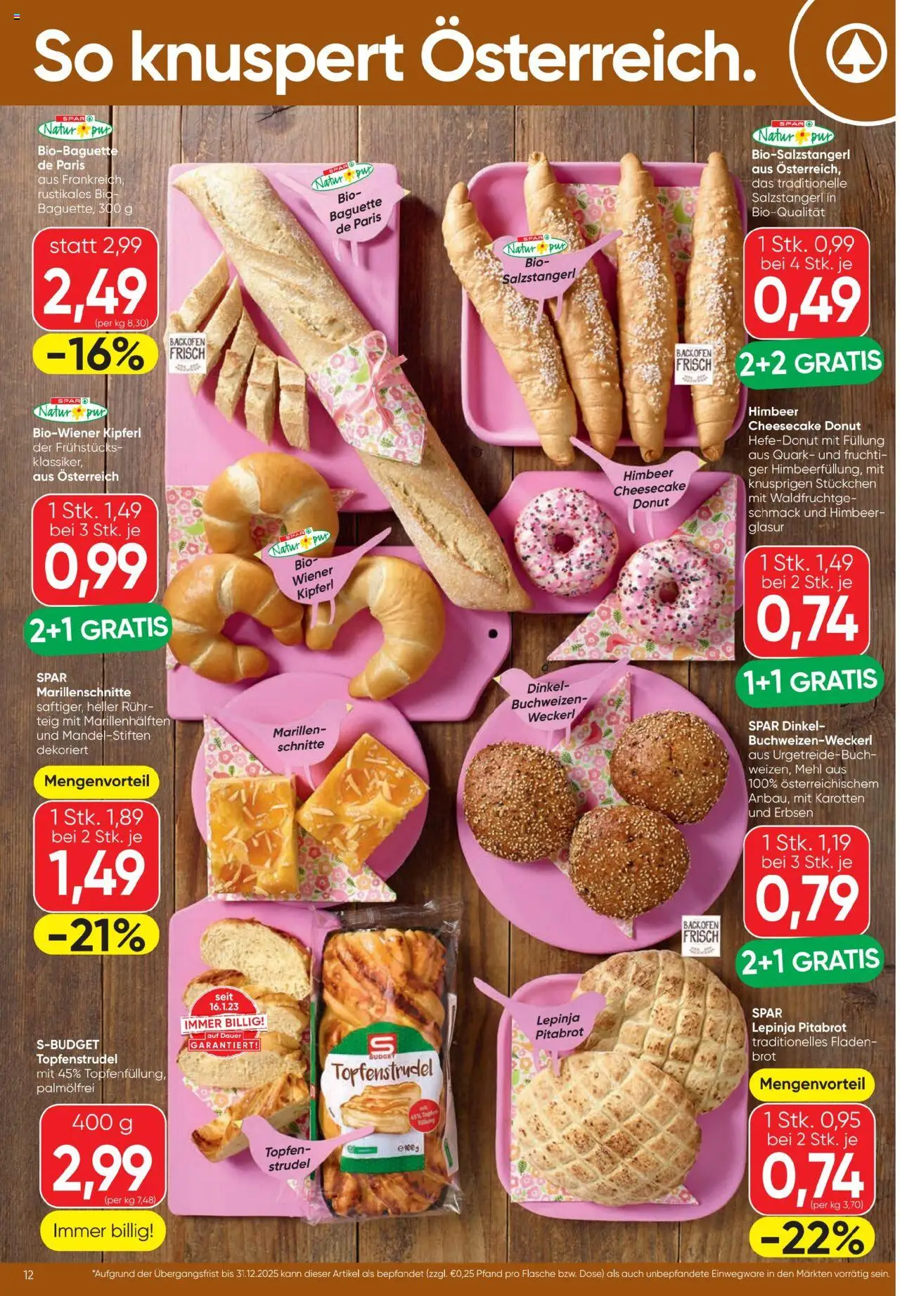 Spar Flugblatt gültig ab 24.07.2025 | Seite: 12 | Produkte: Erbsen, Jääkaappipakastin, Brot