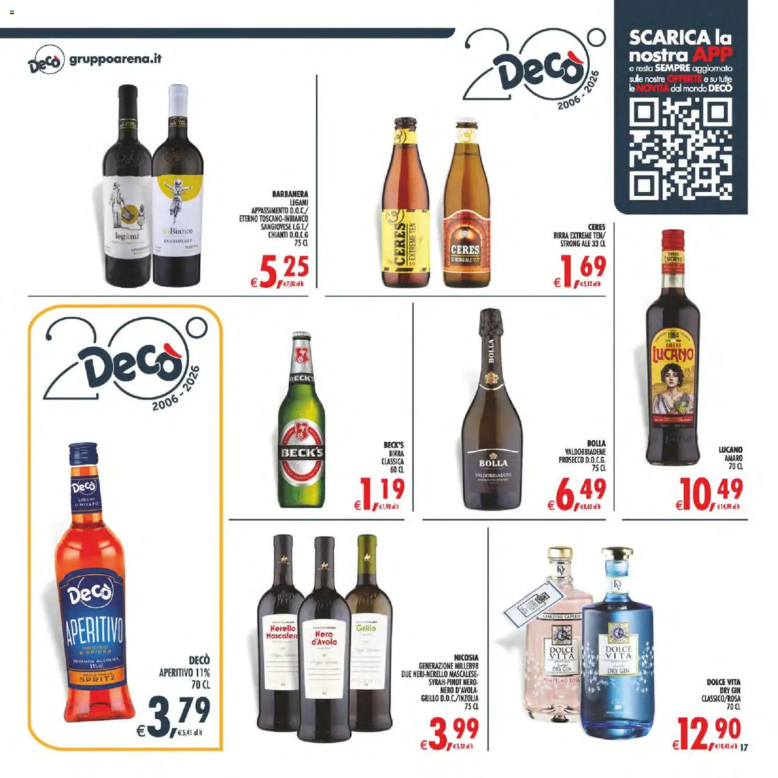 Volantino Decò del 17.04.2026 | Pagina: 17 | Prodotti: Birra, Pompelmo, Ceres, Amaro