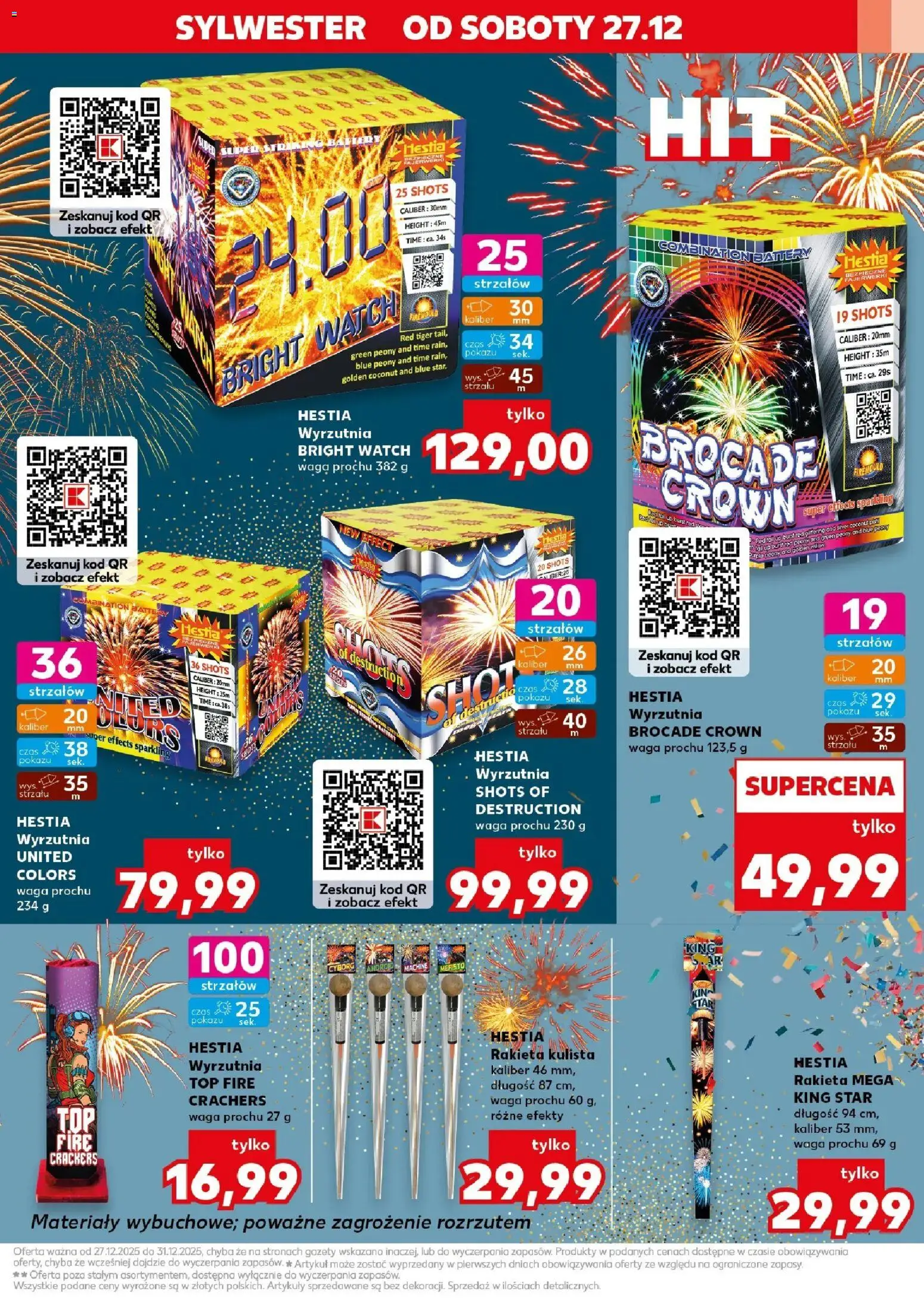 Kaufland gazetka - Mega okazje od 27.12.2025 | Strona: 7 | Produkty: Top, Waga, Wyrzutnia, Fajerwerki