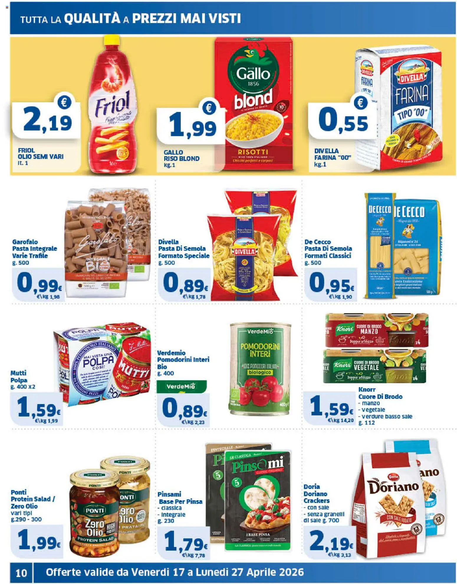 Volantino SIGMA del 17.04.2026 | Pagina: 10 | Prodotti: Verdure, Olio, Pasta, Crackers