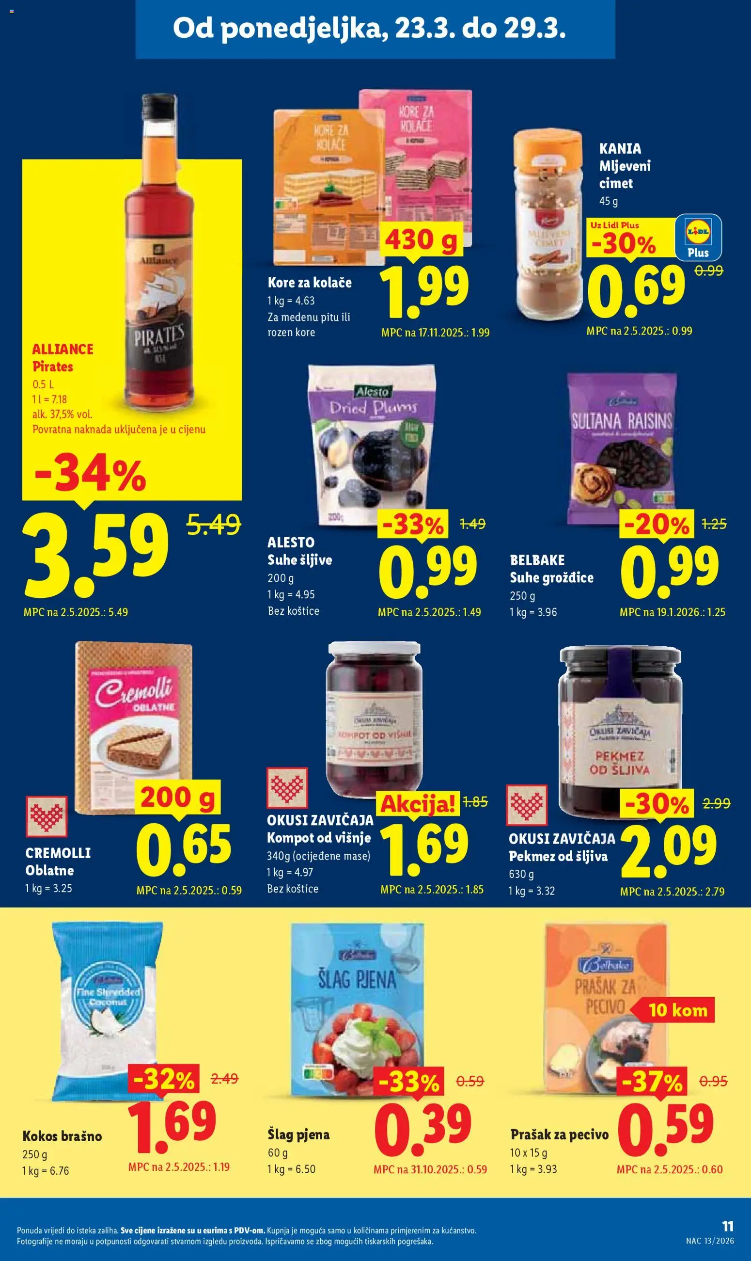 Lidl katalog | vrijedi od 23.03.2026 | Stranica: 11 | Proizvodi: Šljive, Šljiva, Brašno, Kompot