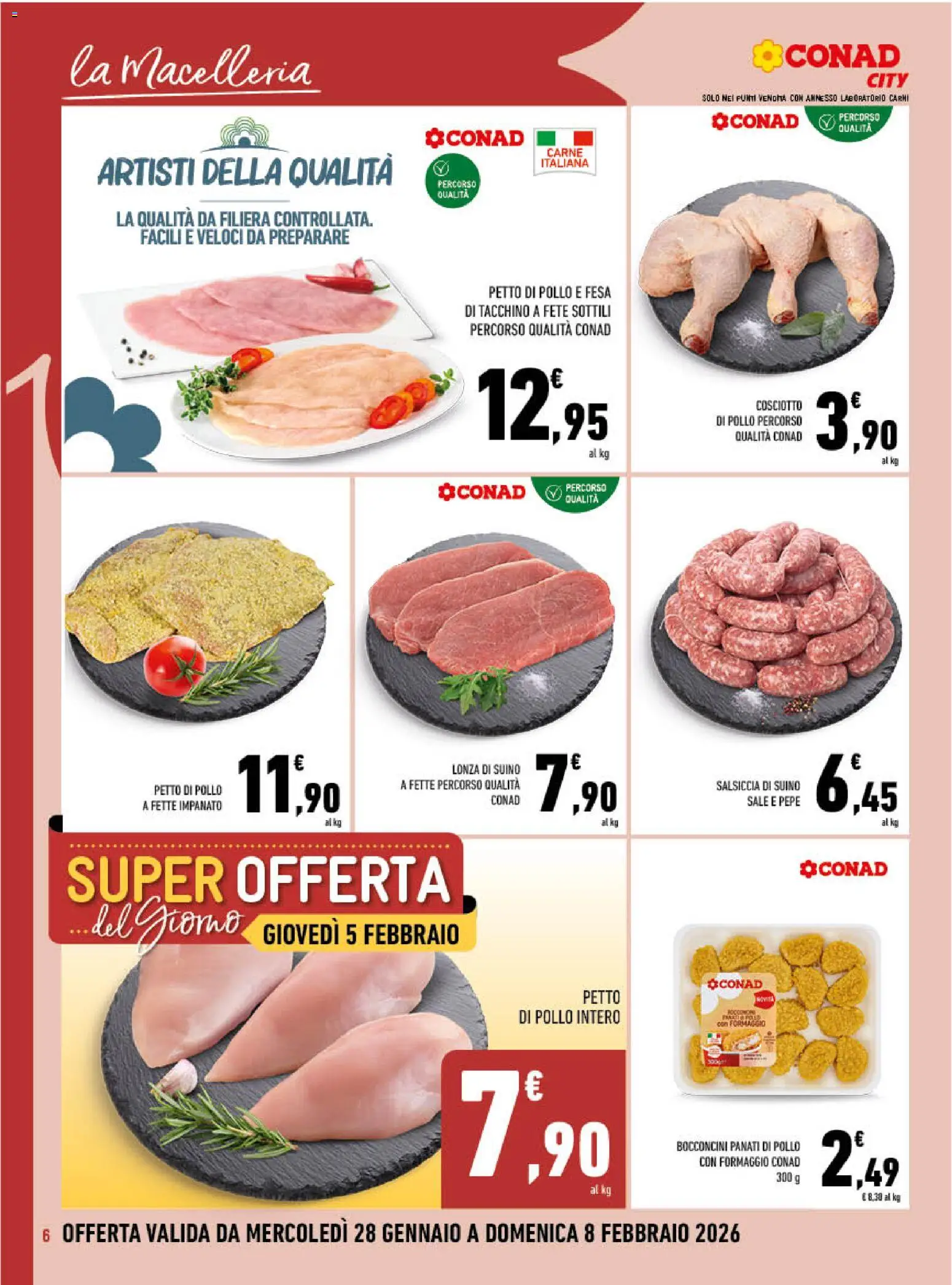 Volantino Conad del 28.01.2026 | Pagina: 6 | Prodotti: Sale, Pepe, Formaggio, Salsiccia