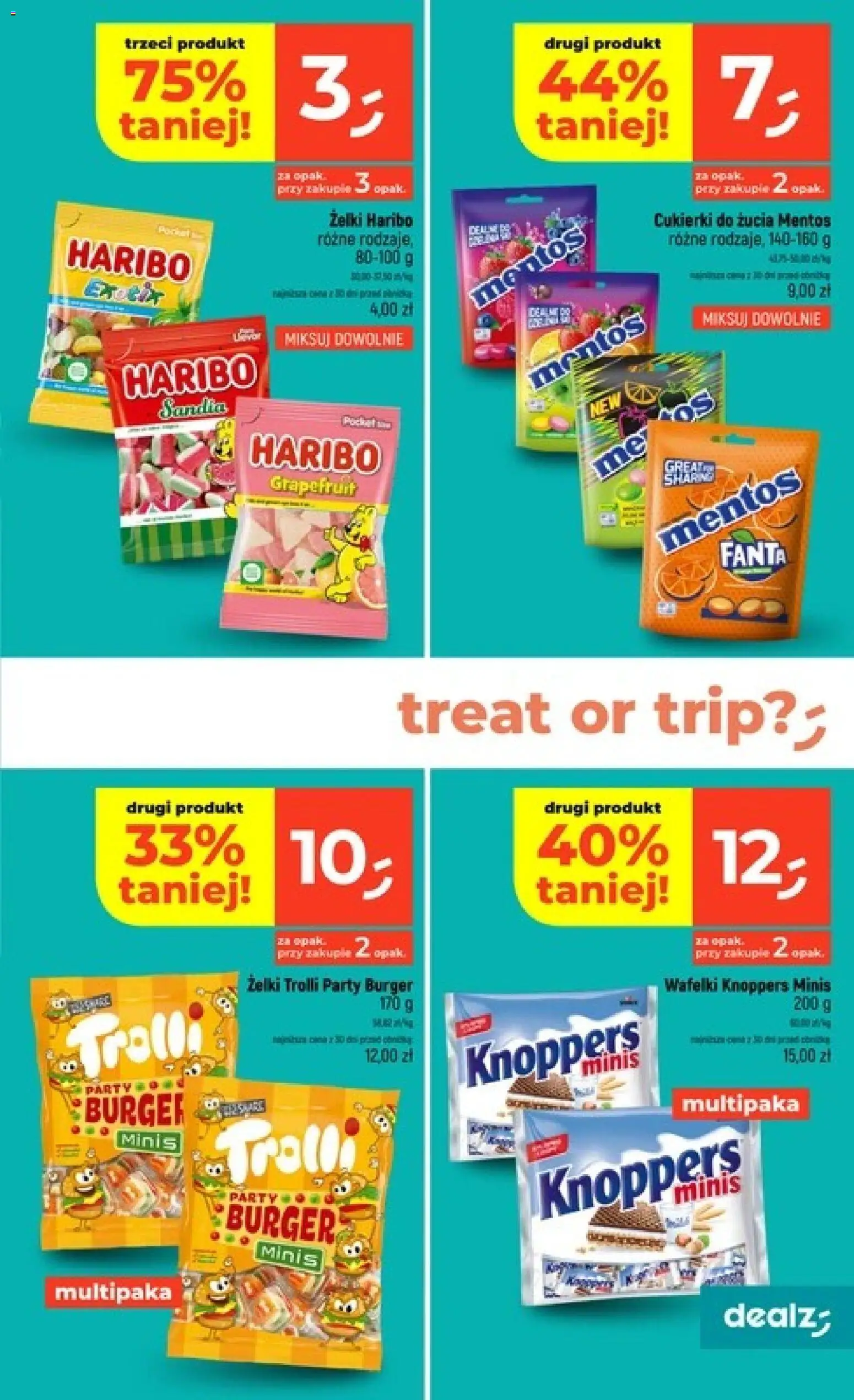 Dealz gazetka od 23.04.2026 | Strona: 21 | Produkty: Żelki haribo, Knoppers, Żelki, Cukierki