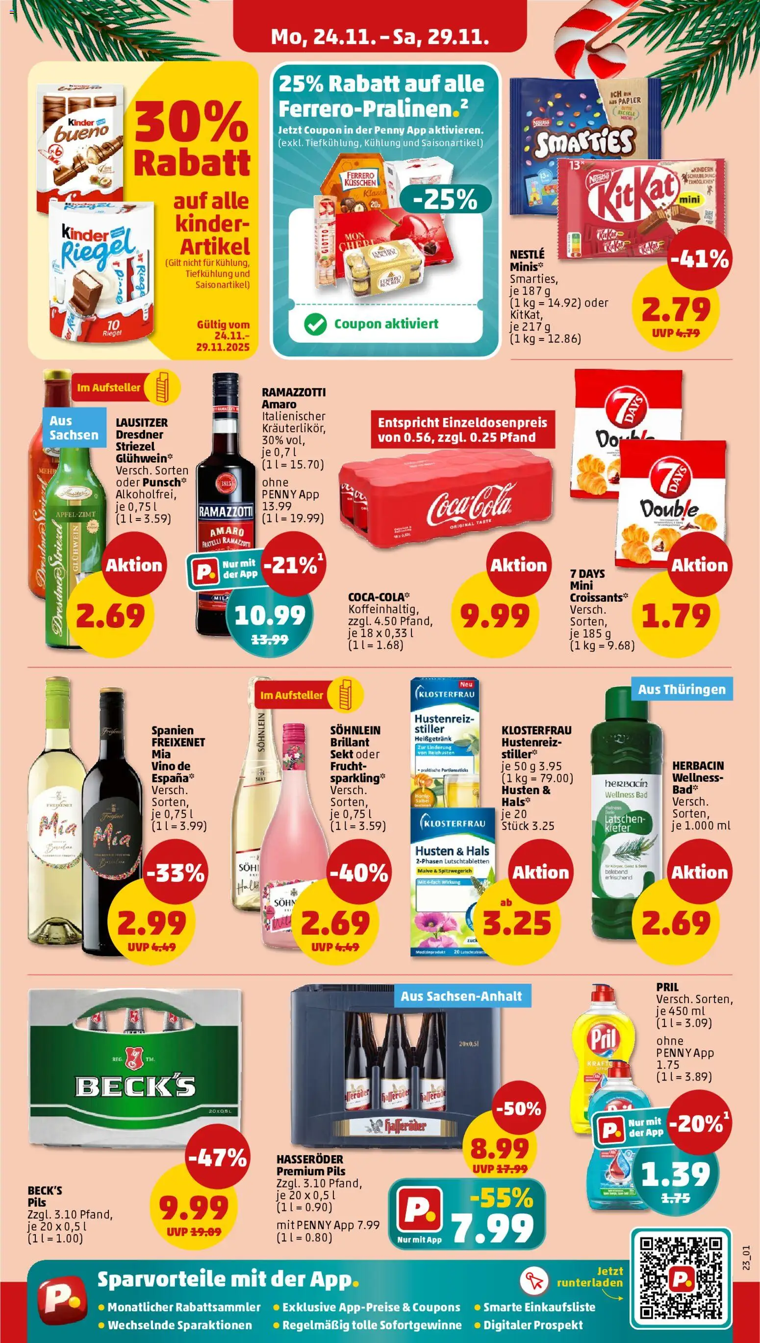 Penny Prospekt 	 – gültig ab 01.12.2025 | Seite: 25 | Produkte: Coca cola, Freixenet, Bad, Pils