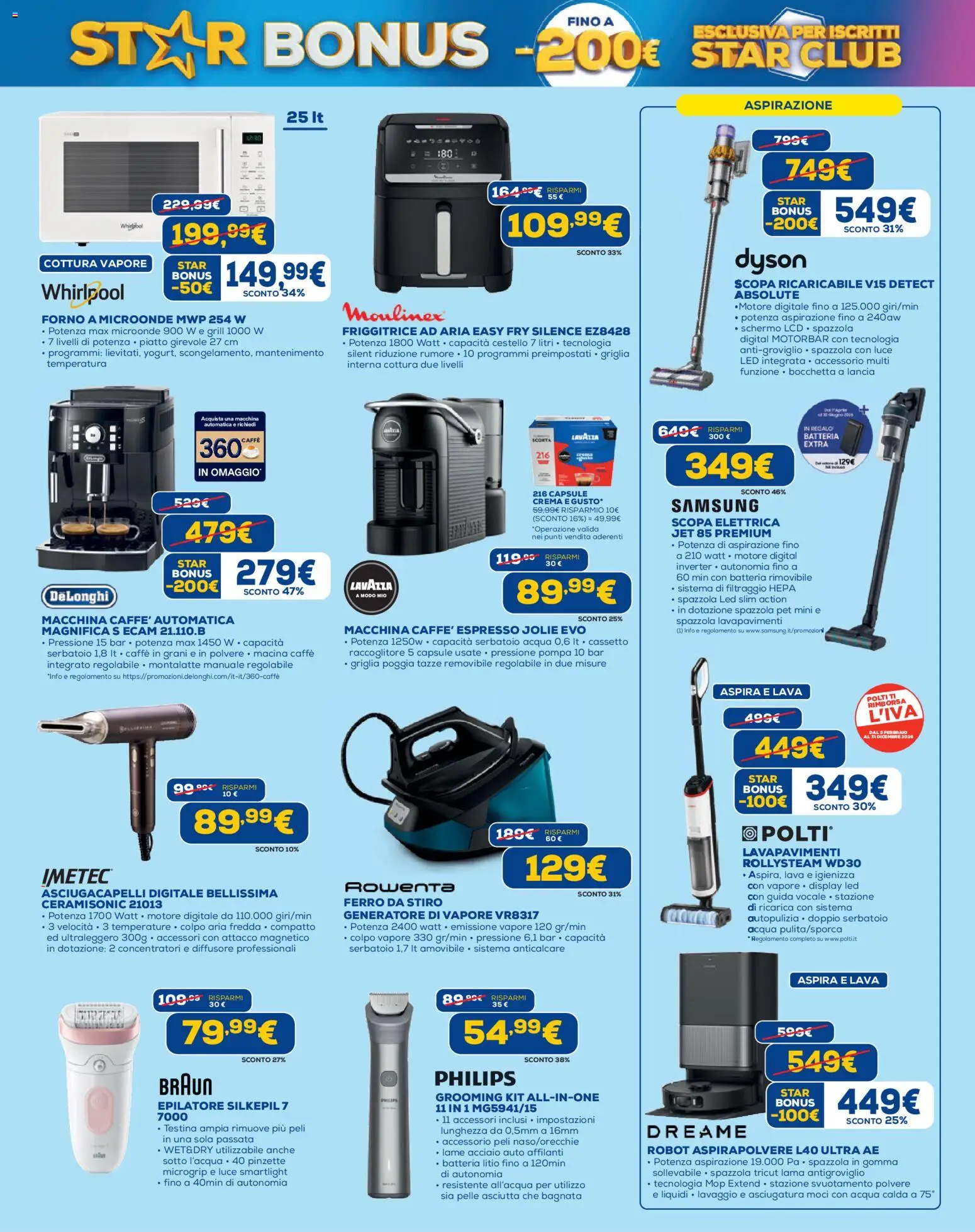 Volantino Euronics del 09.04.2026 | Pagina: 10 | Prodotti: Schermo, Microonde, Lavazza, Asciugacapelli