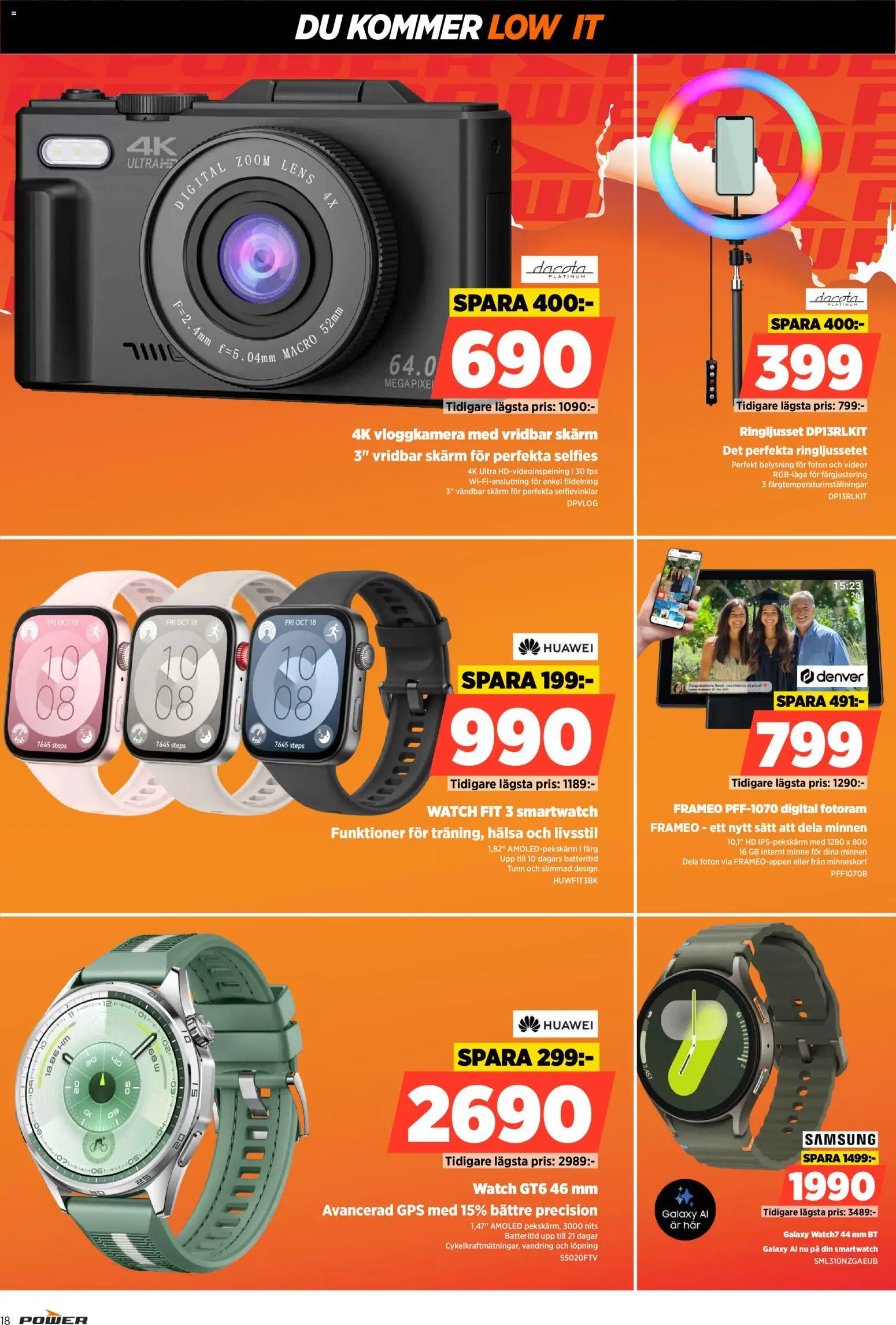 Power reklamblad aktuell från 22.12.2025 | Sida: 18 | Produkter: Fotoram, Minneskort