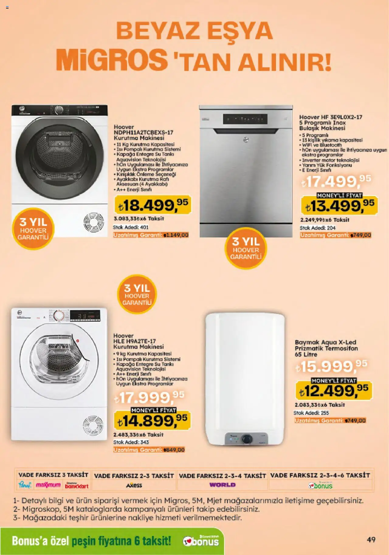 Migros Katalog - 5M Migroskop Dijital - 21.08.2025 tarihinden itibaren geçerlidir | Sayfa: 49 | Ürünler: Kurutma makinesi, Su, Bulaşık makinesi