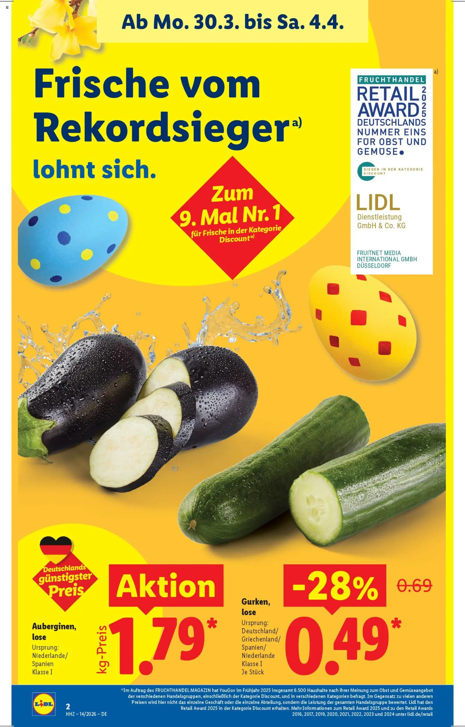 Lidl Prospekt – gültig ab 30.03.2026 | Seite: 8 | Produkte: Gemüse, Obst